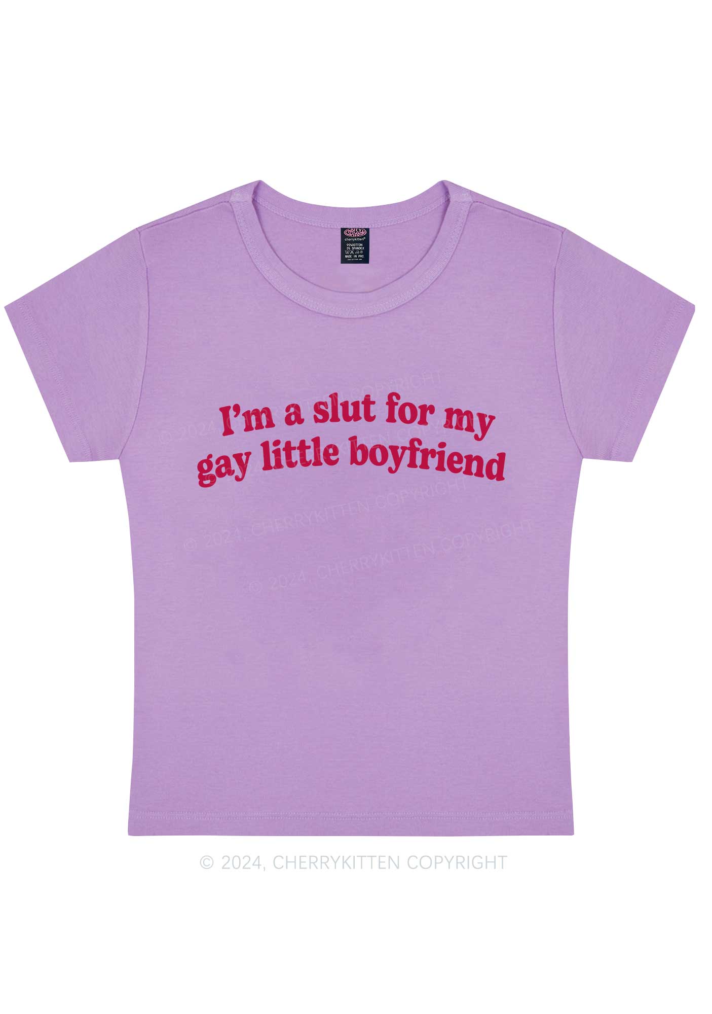 Slxt For My Gay BF Y2K Valentine's Day Baby Tee Cherrykitten - Image 8