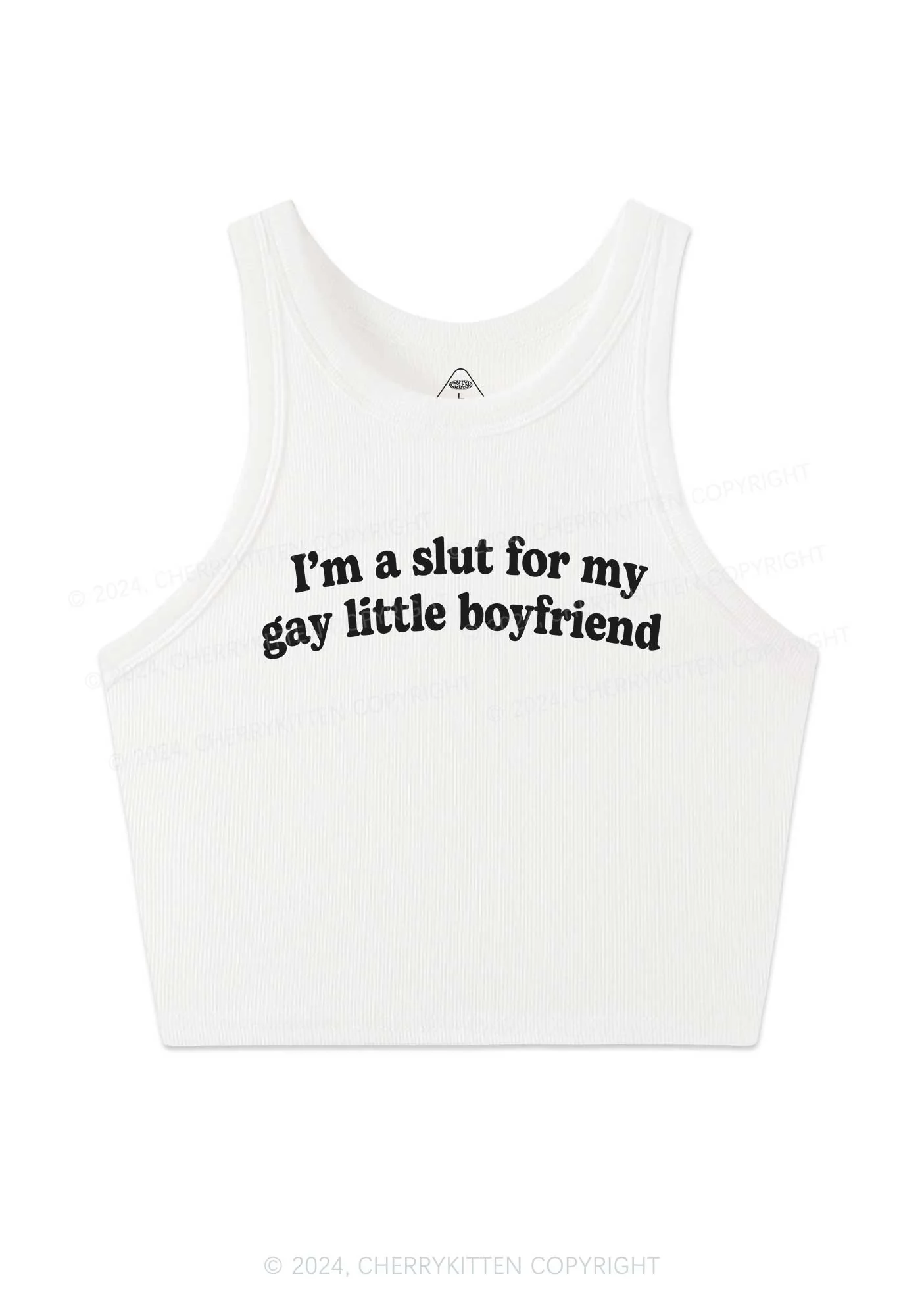 Slxt For My Gay BF Y2K Valentine's Day Crop Tank Top Cherrykitten - Image 4
