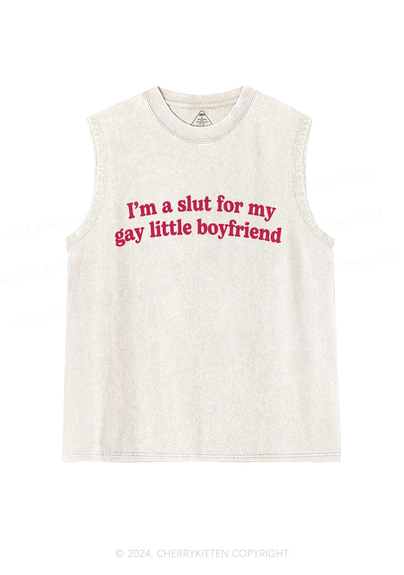Slxt For My Gay BF Y2K Valentine's Day Washed Tank Cherrykitten - Image 5
