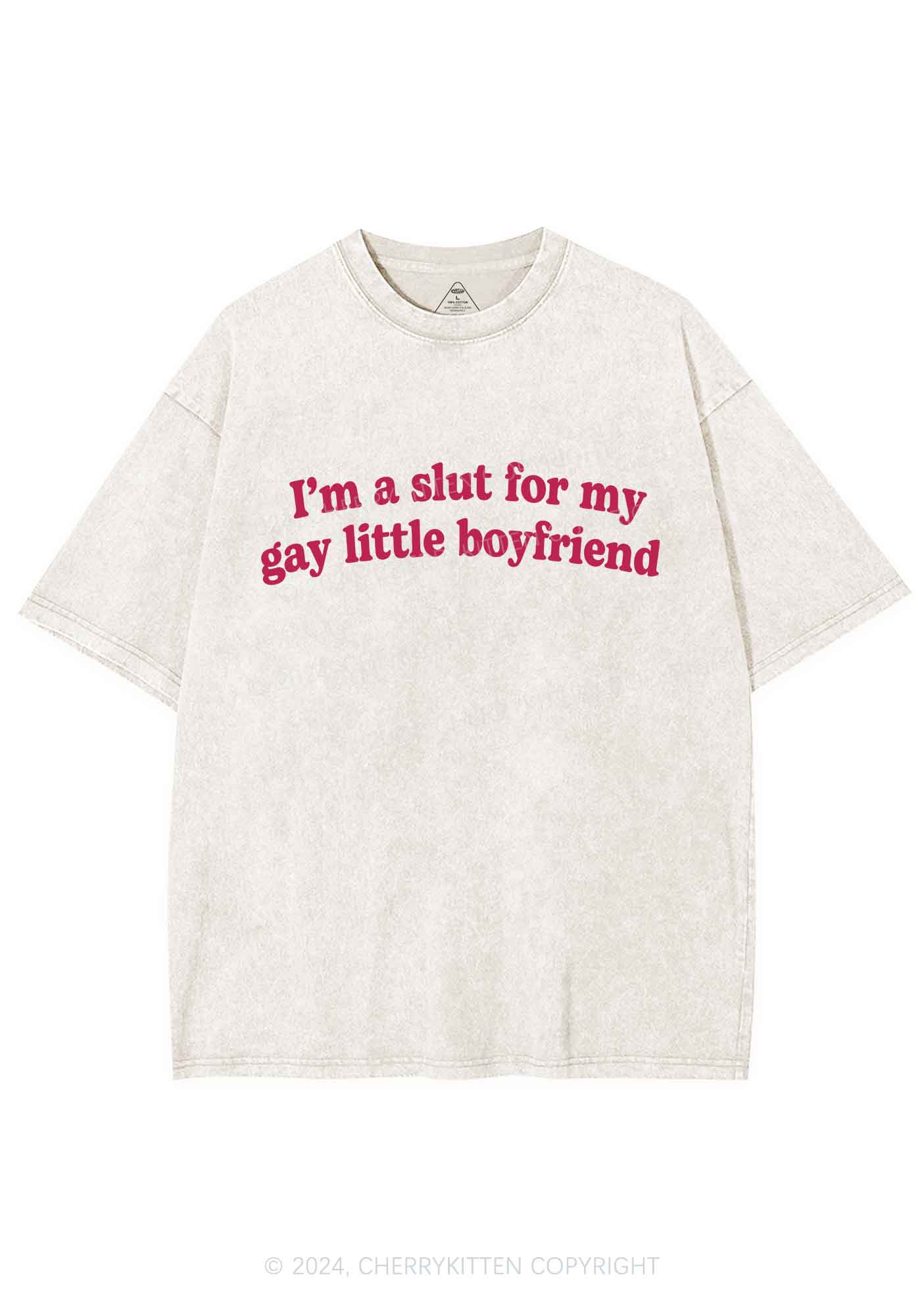 Slxt For My Gay BF Y2K Valentine's Day Washed Tee Cherrykitten - Image 5