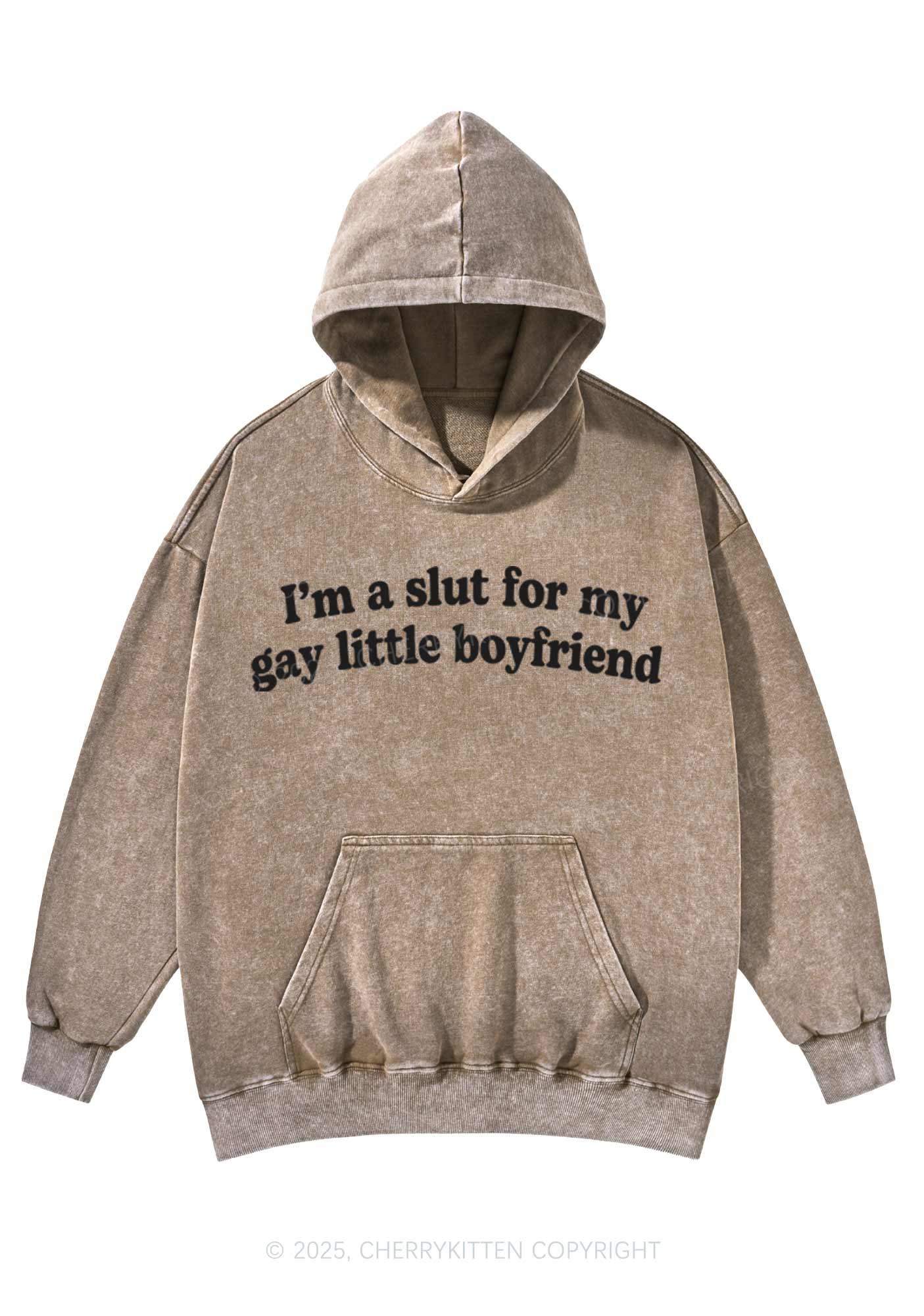 Slxt For My Gay BF Y2K Washed Hoodie Cherrykitten - Image 5