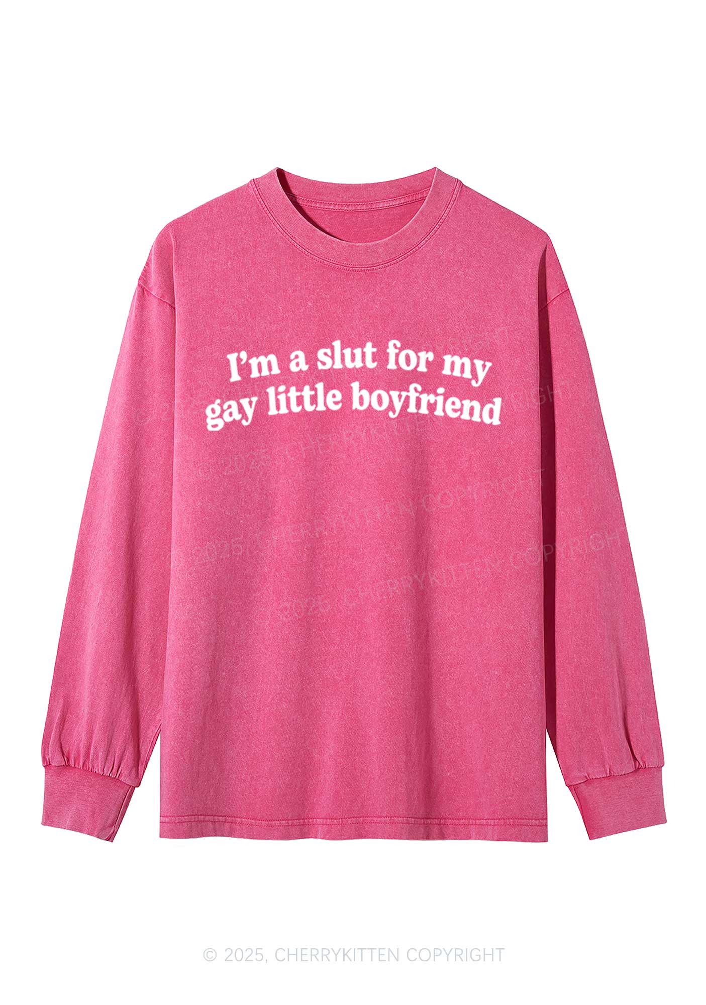 Slxt For My Gay BF Y2K Washed Long Sleeves Cherrykitten - Image 2