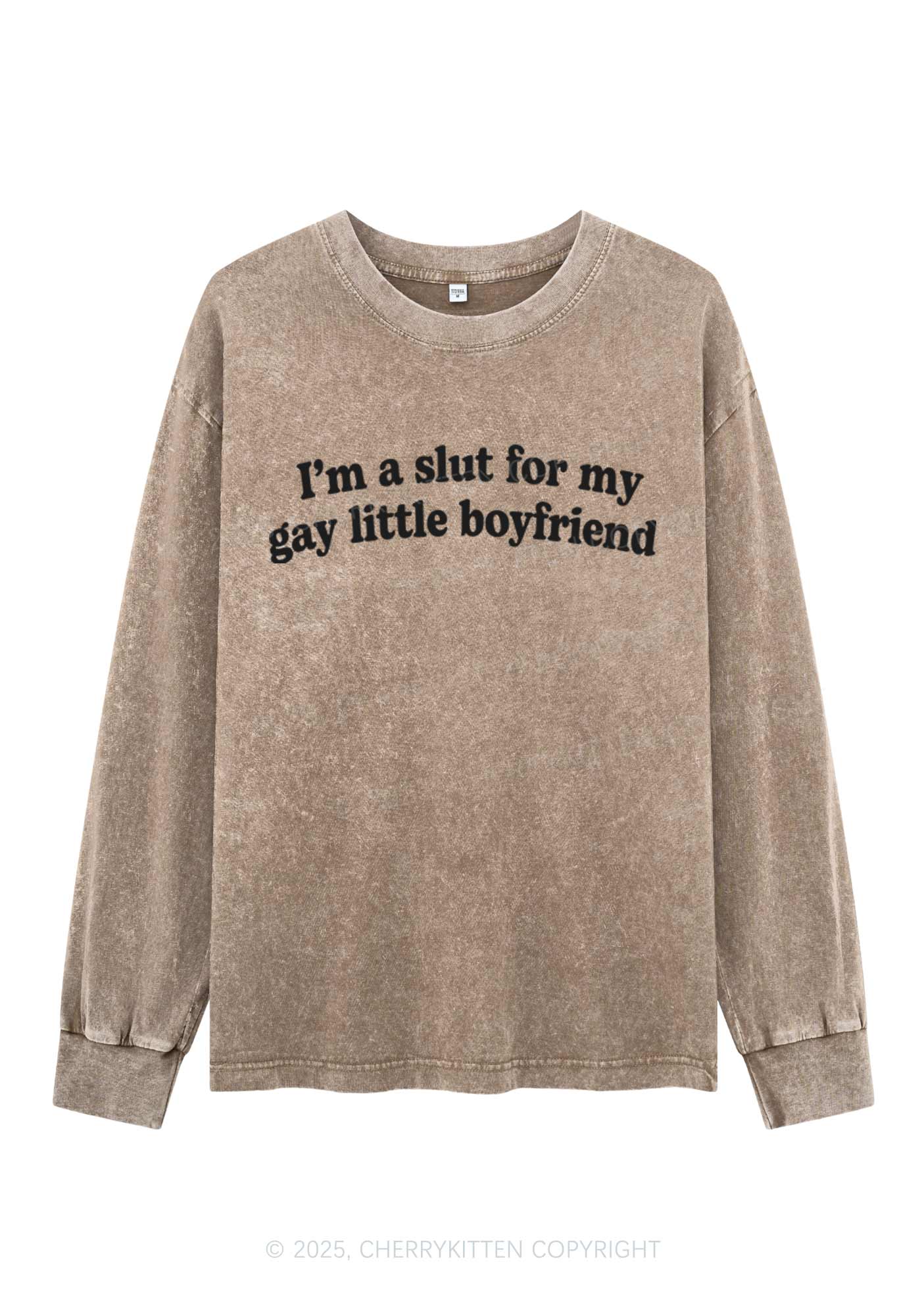 Slxt For My Gay BF Y2K Washed Long Sleeves Cherrykitten - Image 4