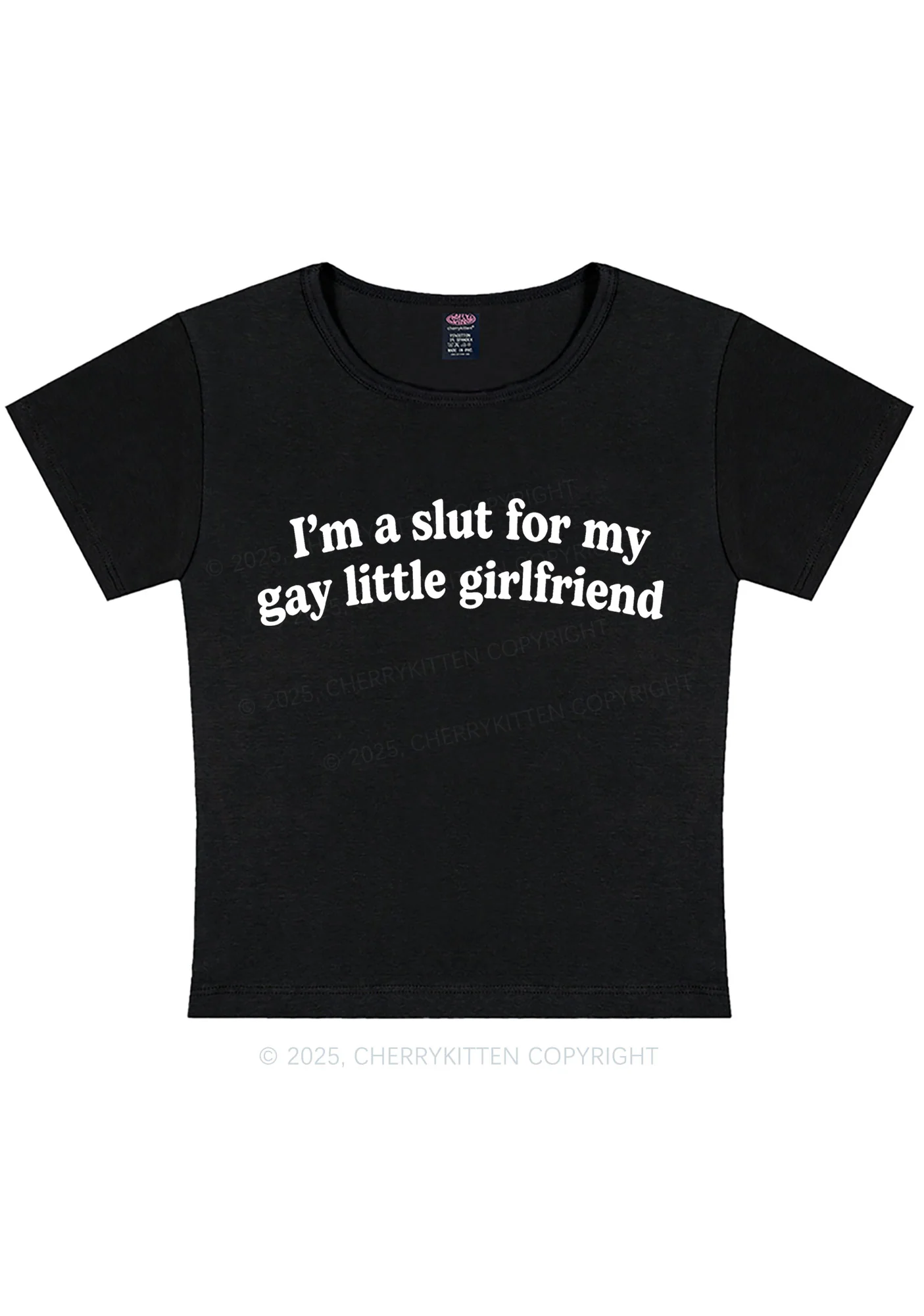Slxt For My Gay GF Valentine's Day Y2K Baby Tee Cherrykitten - Image 3