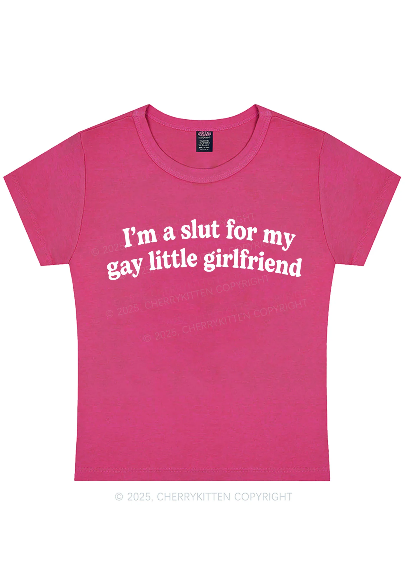 Slxt For My Gay GF Valentine's Day Y2K Baby Tee Cherrykitten - Image 5