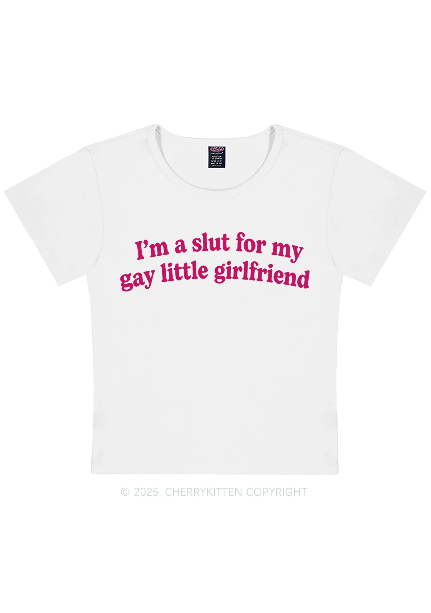 Slxt For My Gay GF Valentine's Day Y2K Baby Tee Cherrykitten - Image 6