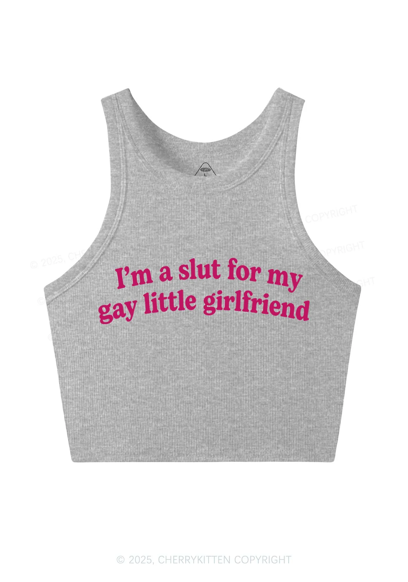 Slxt For My Gay GF Valentine's Day Y2K Crop Tank Top Cherrykitten - Image 4