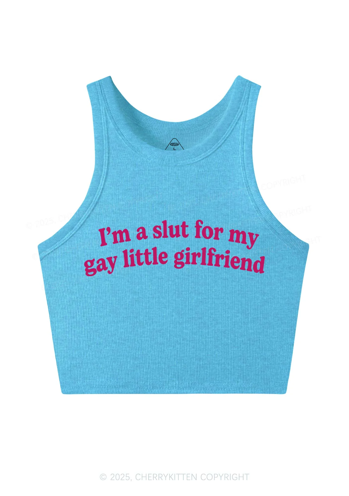 Slxt For My Gay GF Valentine's Day Y2K Crop Tank Top Cherrykitten - Image 6