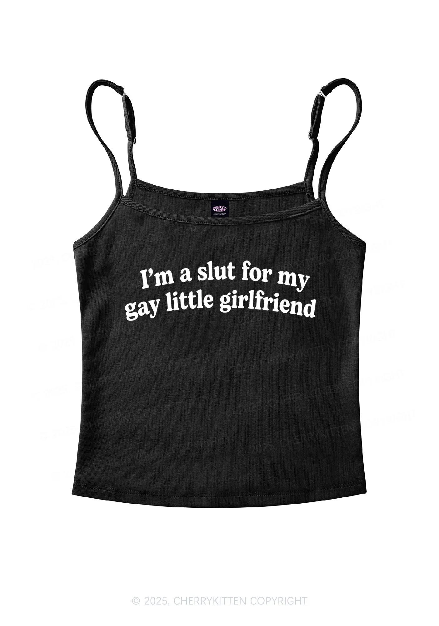 Slxt For My Gay GF Valentine's Day Y2K Spaghetti Strap Cami Cherrykitten - Image 4
