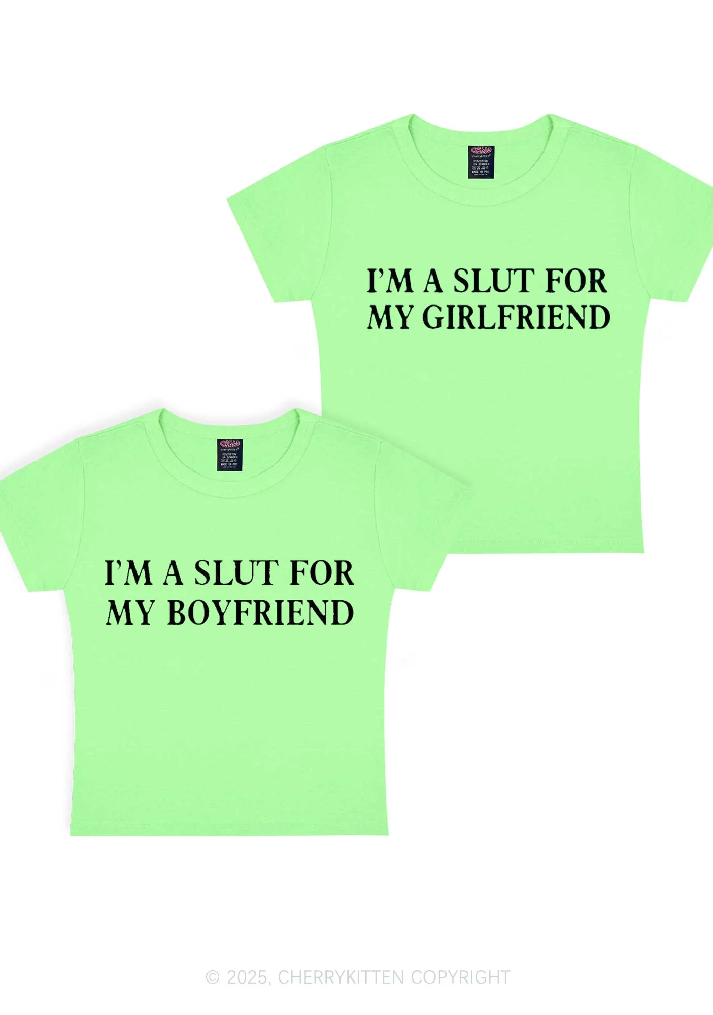Slxt For My GF BF Y2K Valentine's Day Baby Tee Cherrykitten - Image 11