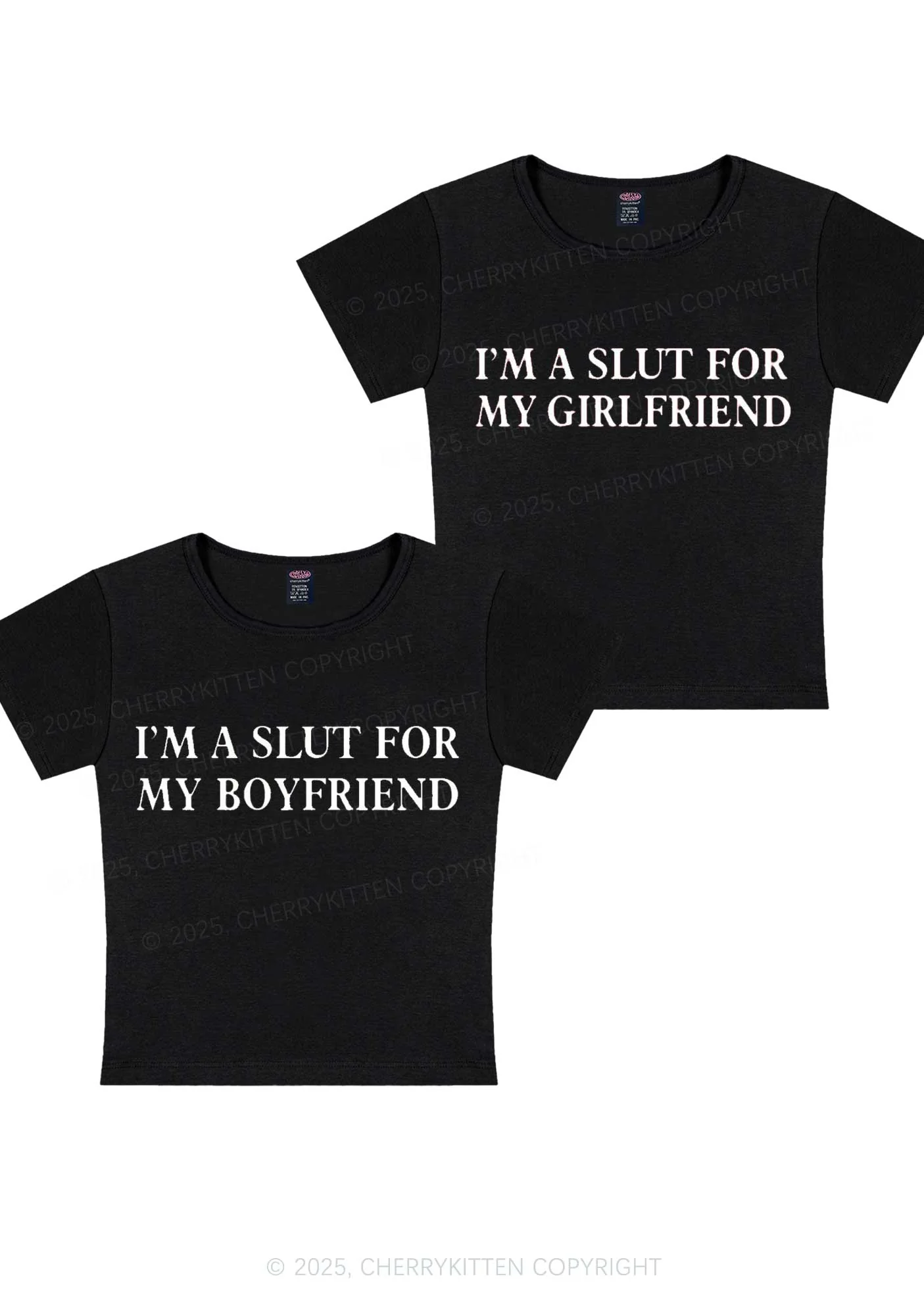 Slxt For My GF BF Y2K Valentine's Day Baby Tee Cherrykitten - Image 3