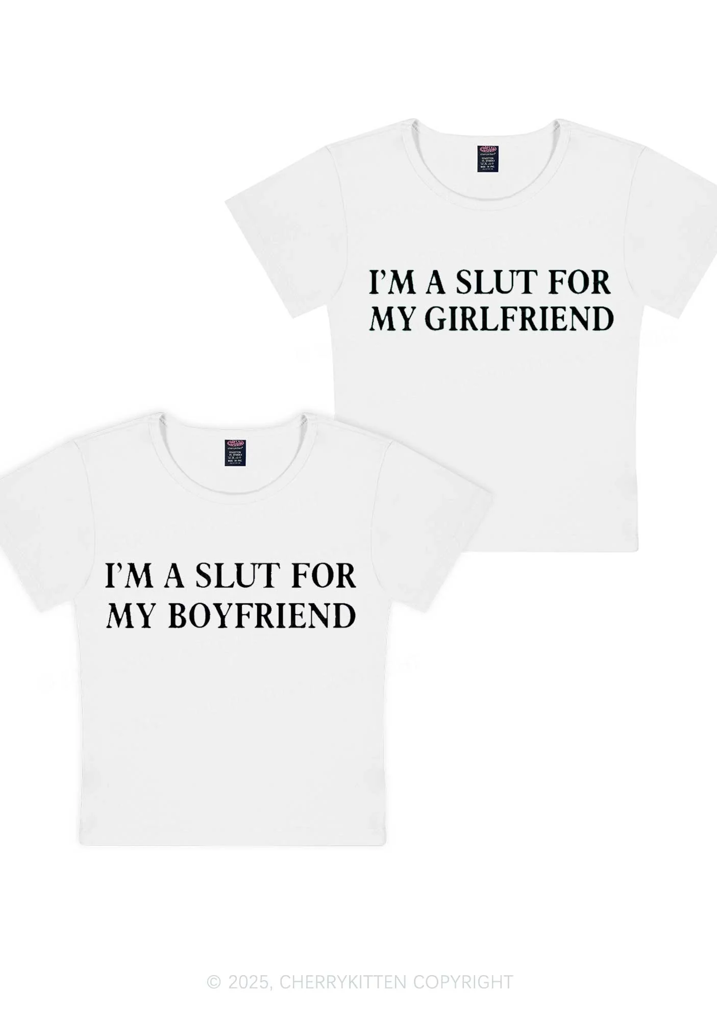 Slxt For My GF BF Y2K Valentine's Day Baby Tee Cherrykitten - Image 4