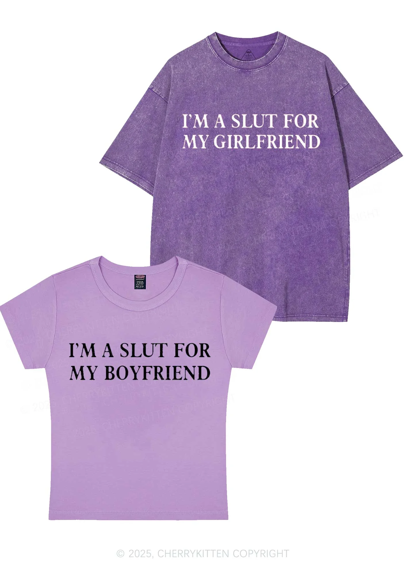 Slxt For My GF BF Y2K Valentine's Day Couple Shirt Cherrykitten - Image 4