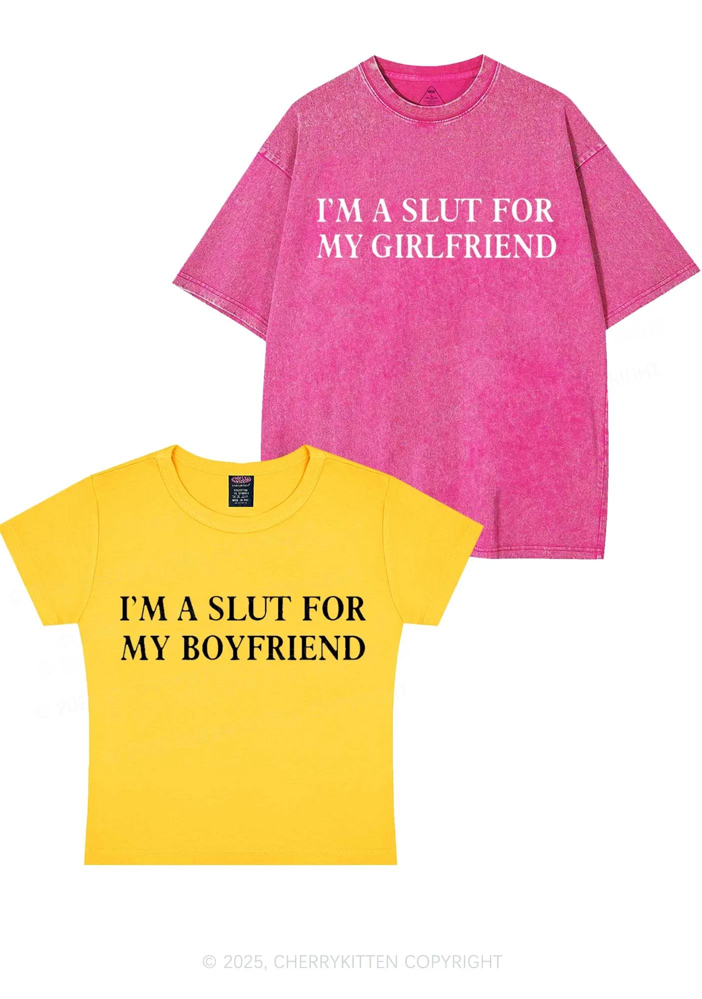 Slxt For My GF BF Y2K Valentine's Day Couple Shirt Cherrykitten - Image 5