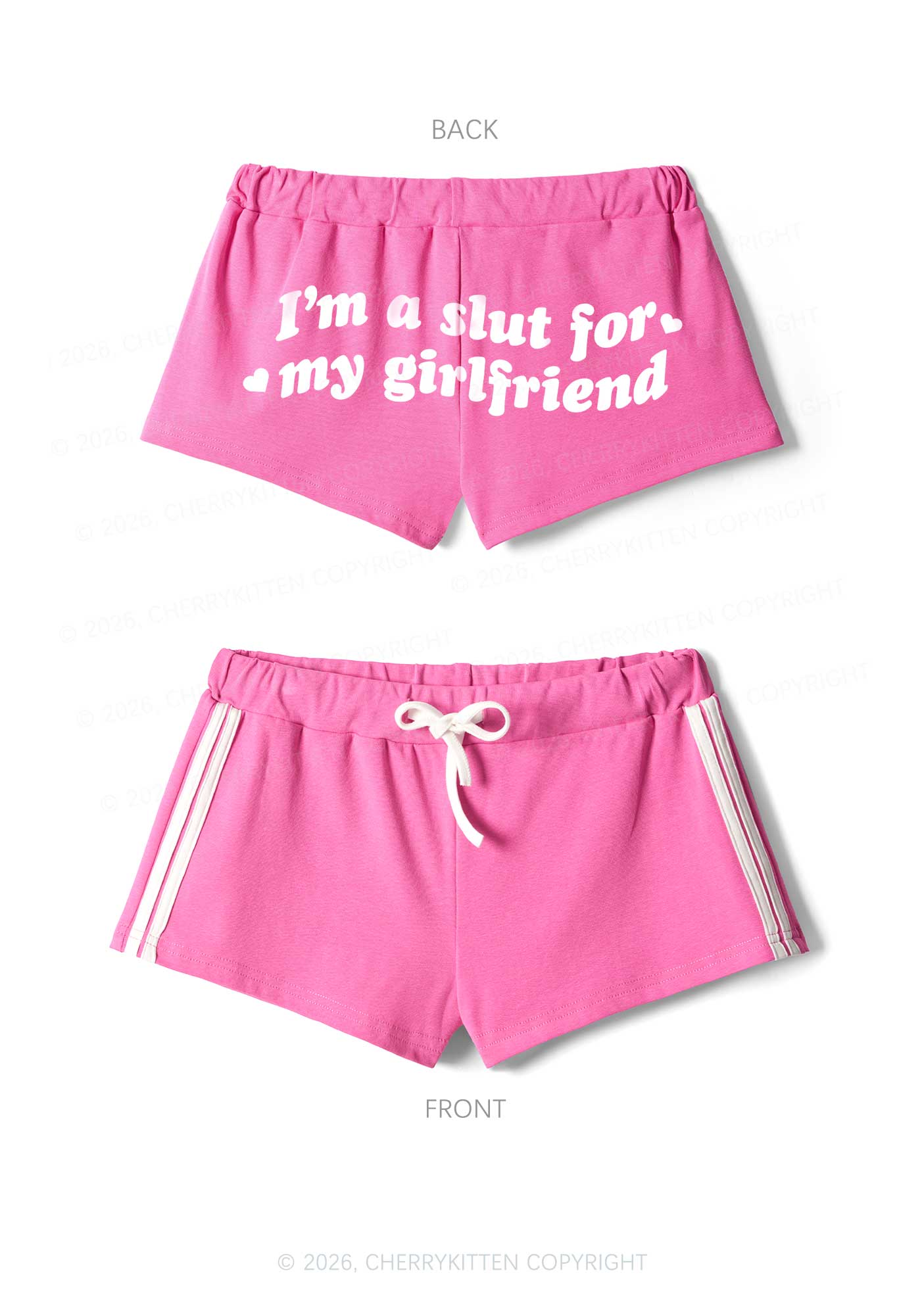 Slxt For My GF Valentine's Day Y2K Drawstring Mini Shorts Cherrykitten - Image 3