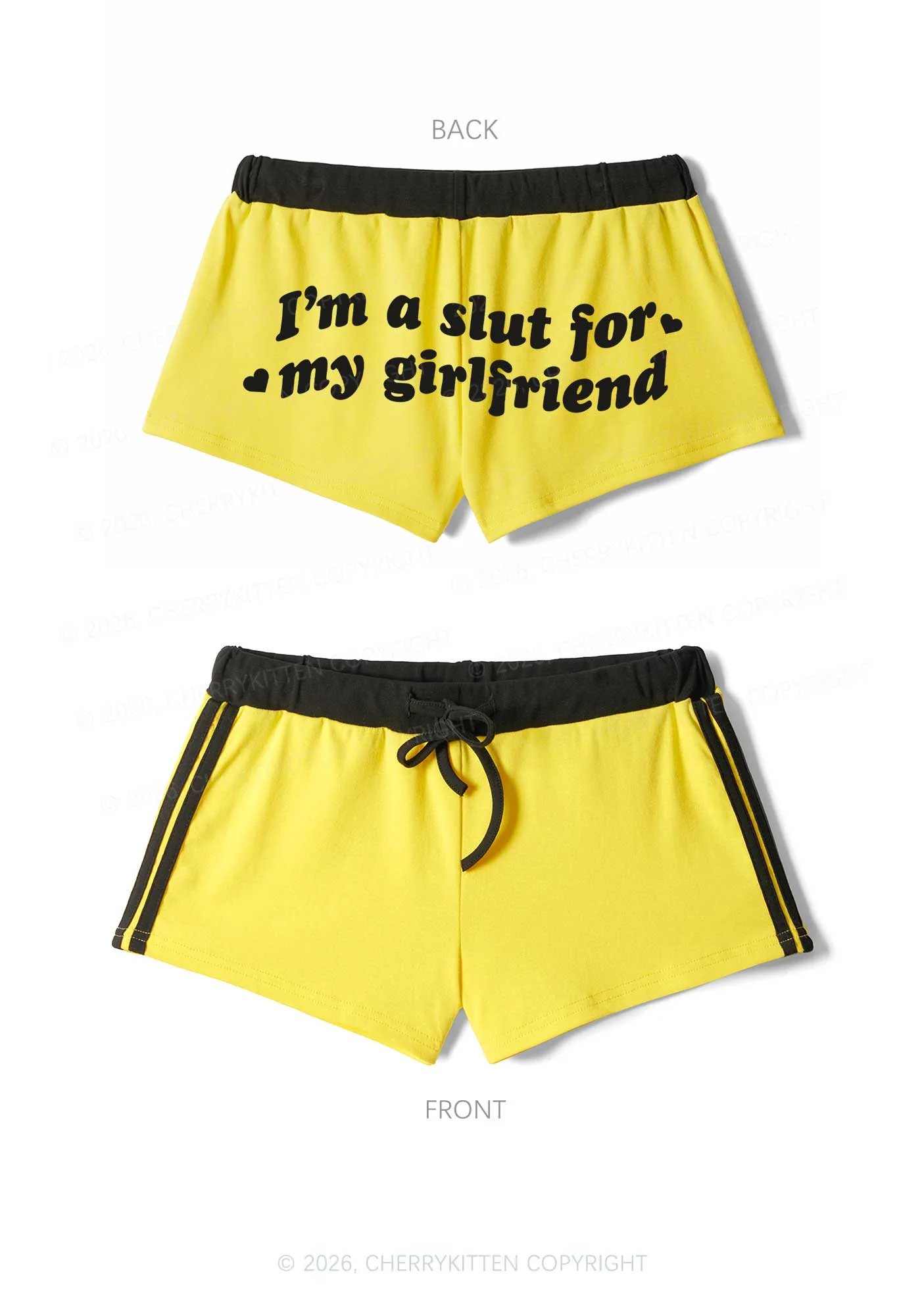 Slxt For My GF Valentine's Day Y2K Drawstring Mini Shorts Cherrykitten - Image 4