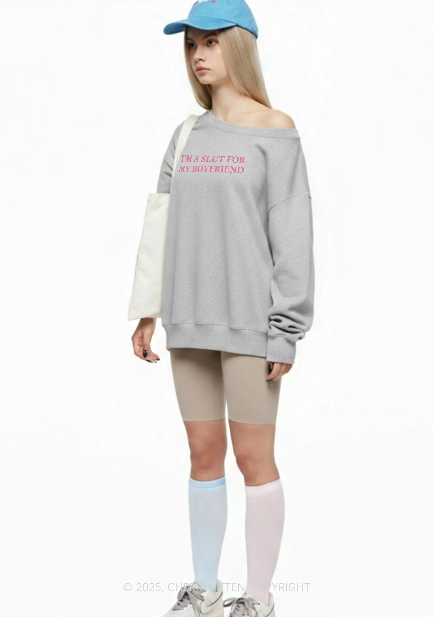 Slxt For My Girlfriend Y2K Off Shoulder Sweatshirts Cherrykitten - Image 2