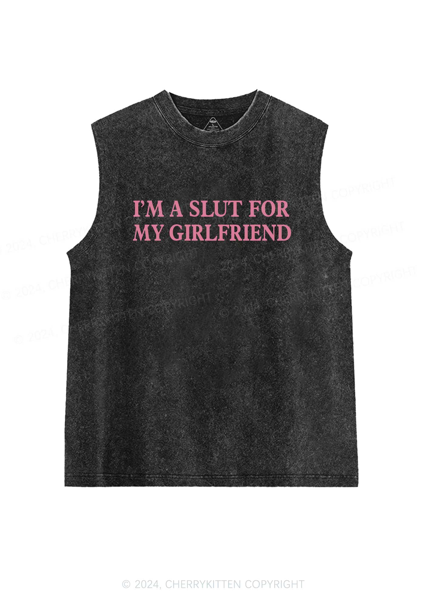 Slxt For My Girlfriend Y2K Valentine's Day Washed Tank Cherrykitten - Image 4