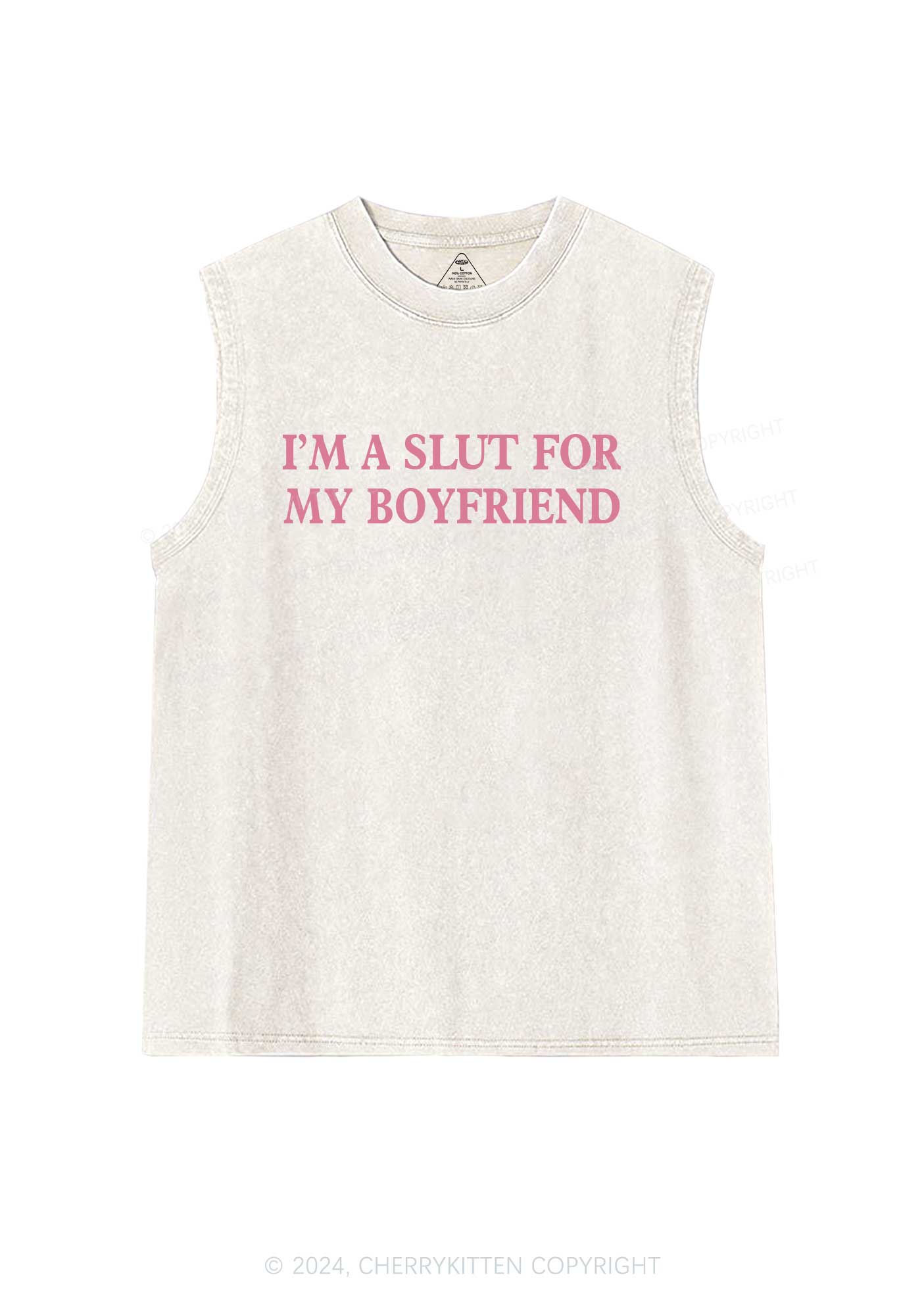 Slxt For My Girlfriend Y2K Valentine's Day Washed Tank Cherrykitten - Image 5