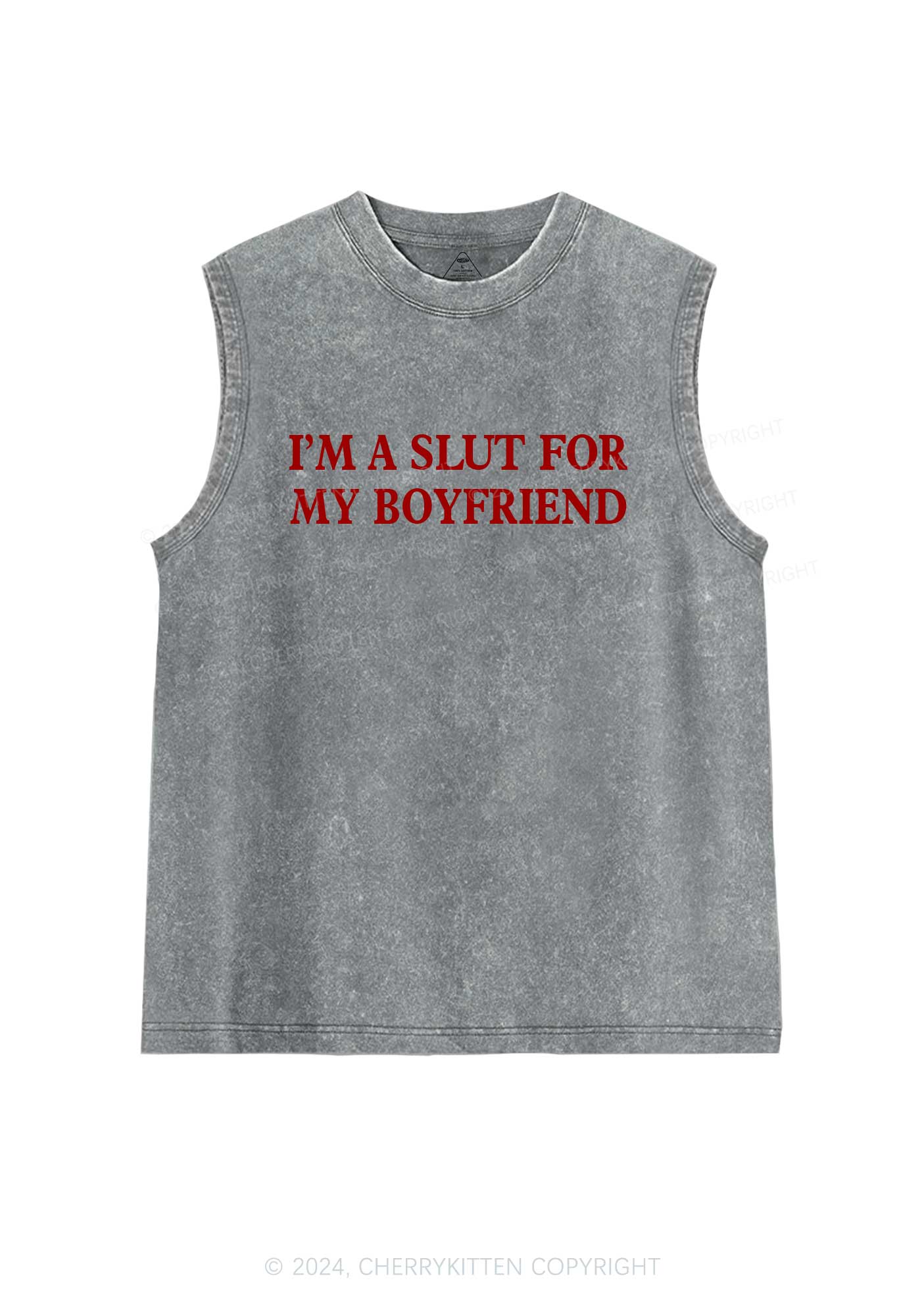 Slxt For My Girlfriend Y2K Valentine's Day Washed Tank Cherrykitten - Image 6