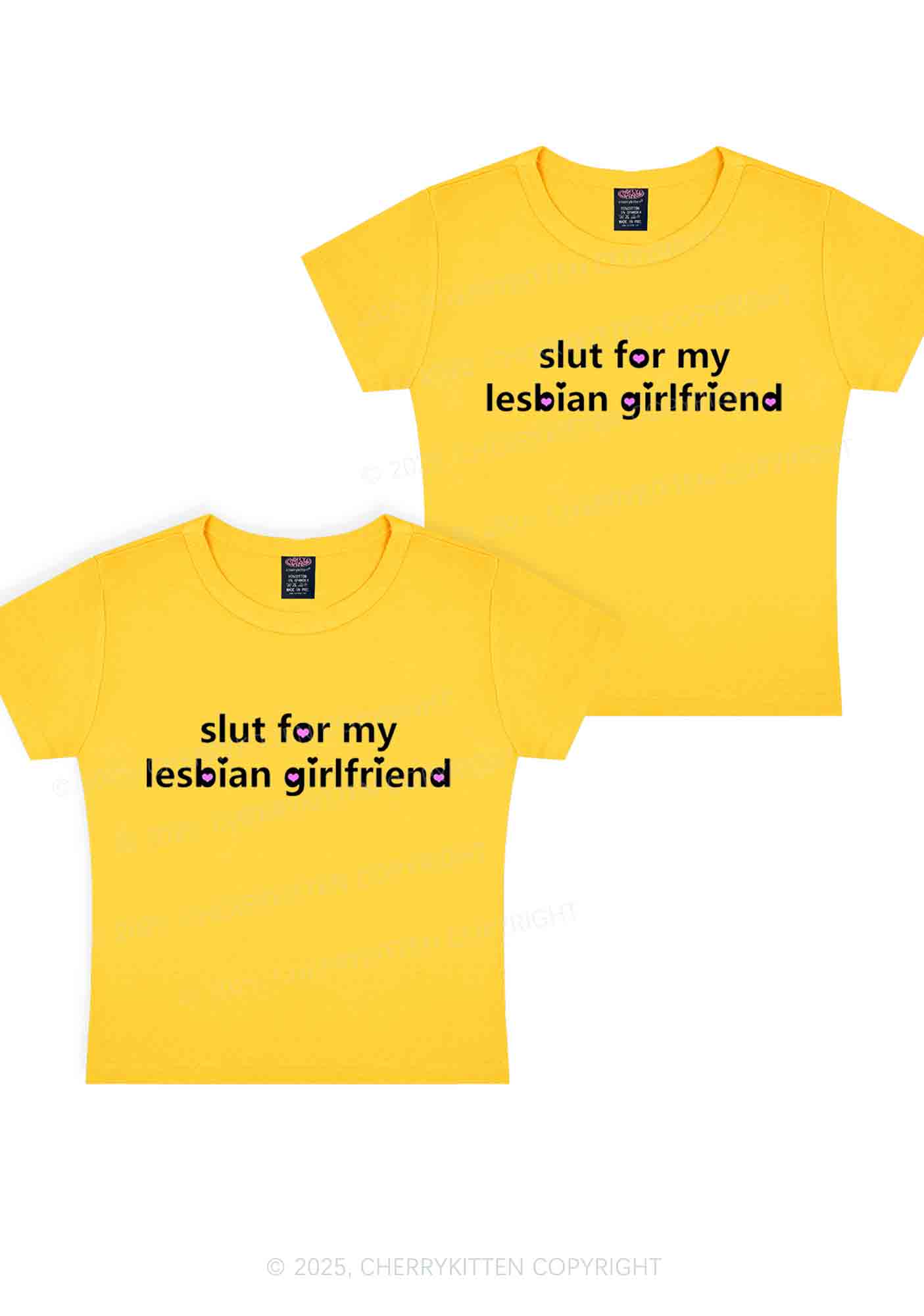 Slxt For My Lesbian GF Y2K Valentine's Day Baby Tee Cherrykitten - Image 5