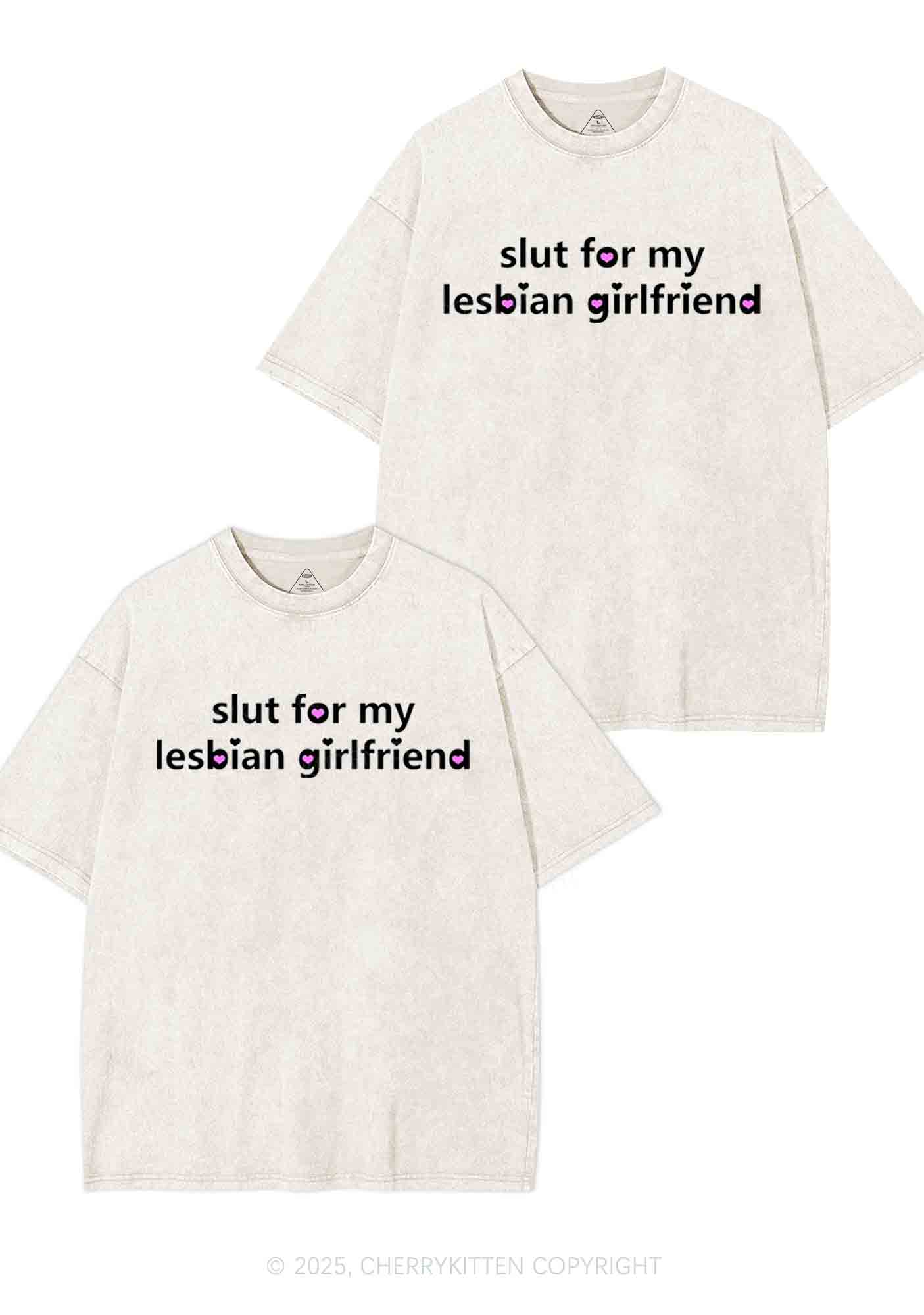 Slxt For My Lesbian GF Y2K Valentine's Day Washed Tee Cherrykitten - Image 4