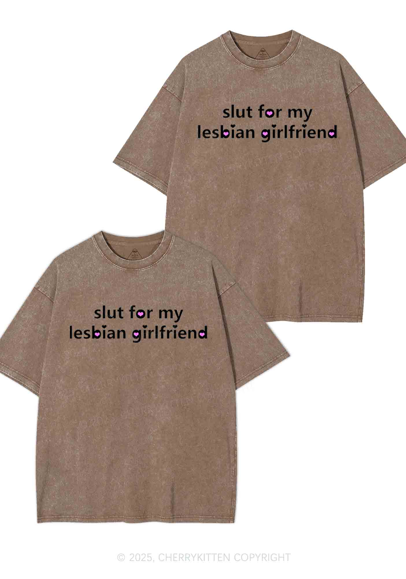 Slxt For My Lesbian GF Y2K Valentine's Day Washed Tee Cherrykitten - Image 7