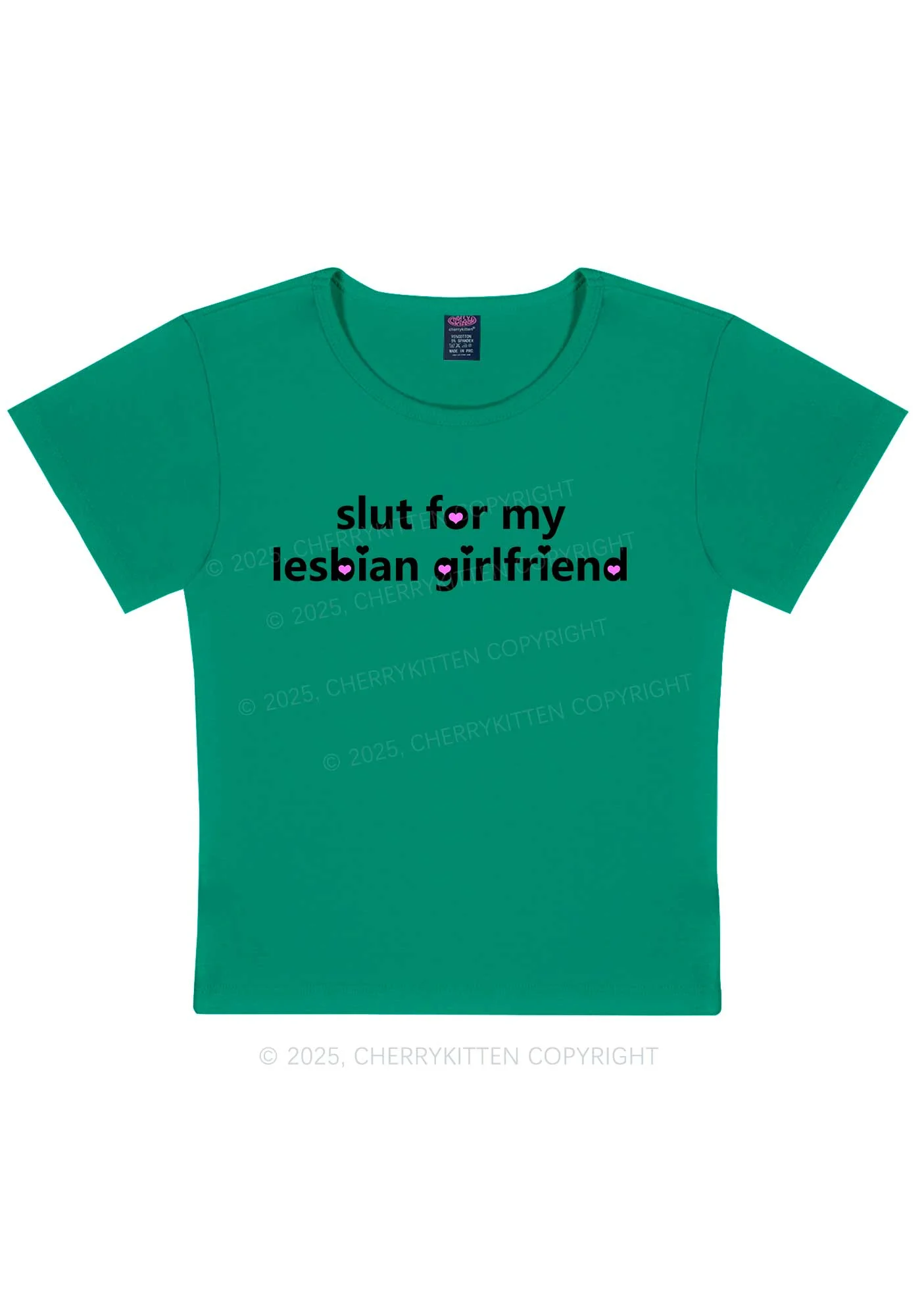 Slxt For My Lesbian Girlfriend Pride Y2K Baby Tee Cherrykitten - Image 11