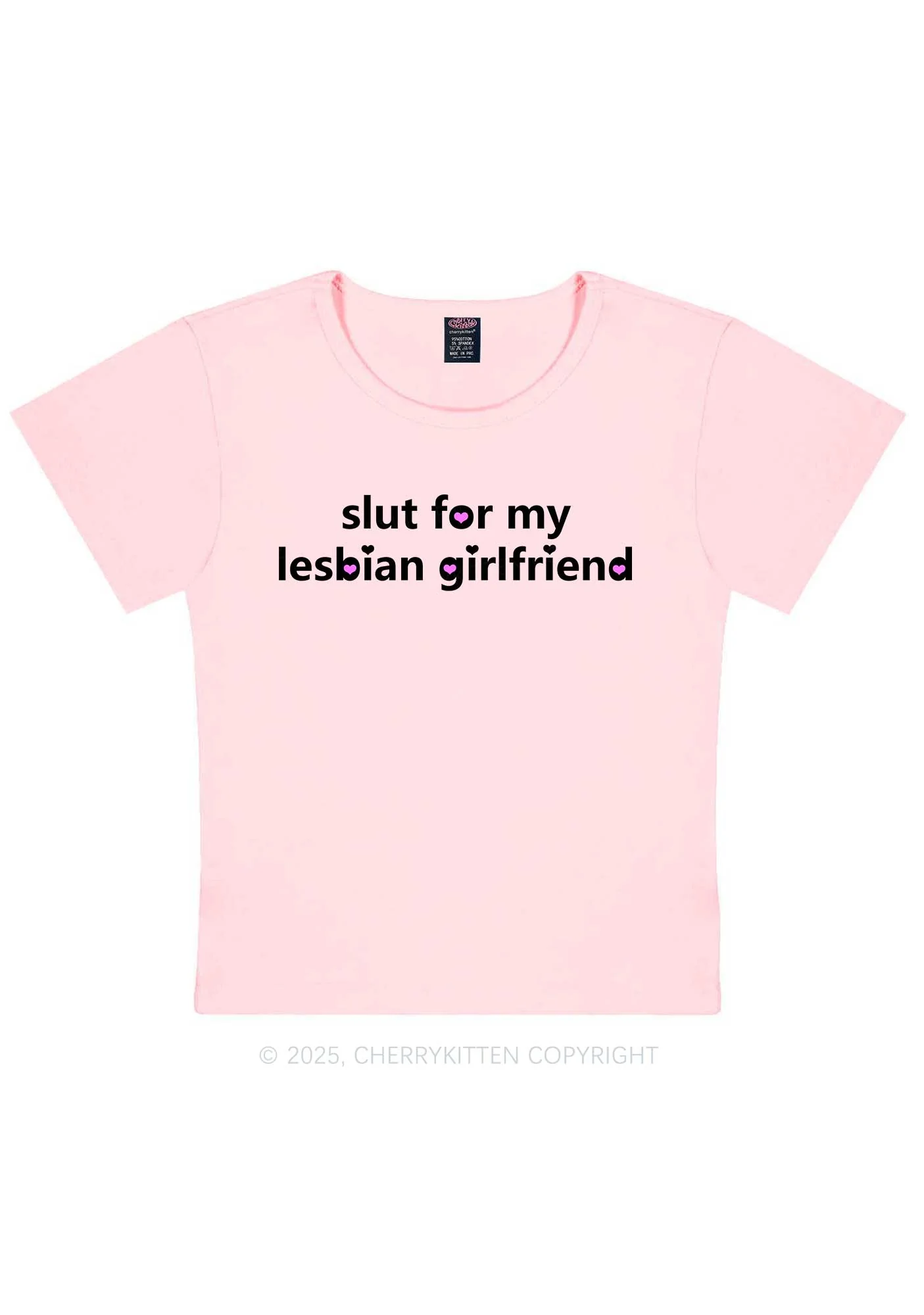 Slxt For My Lesbian Girlfriend Pride Y2K Baby Tee Cherrykitten - Image 12