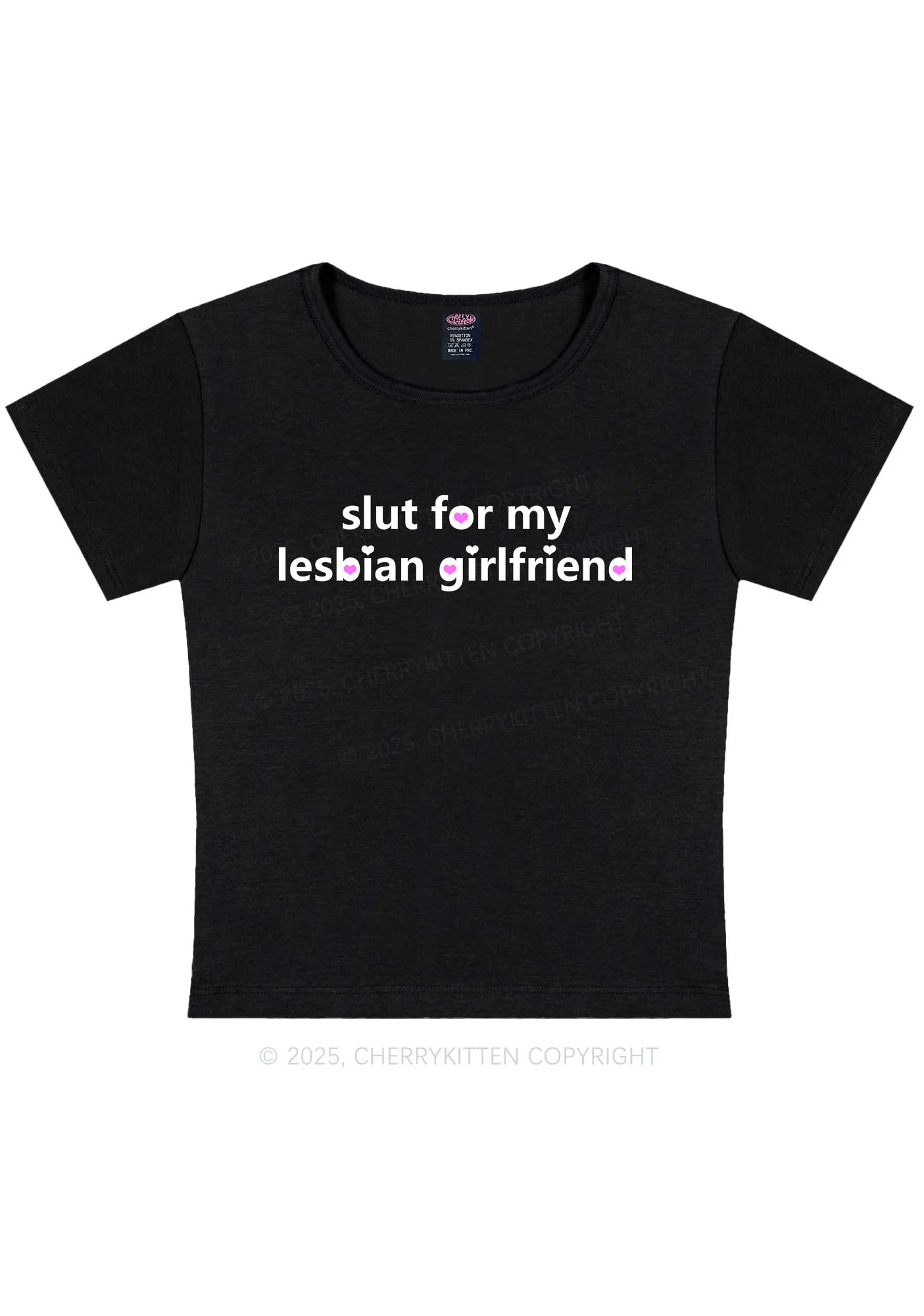 Slxt For My Lesbian Girlfriend Pride Y2K Baby Tee Cherrykitten - Image 4