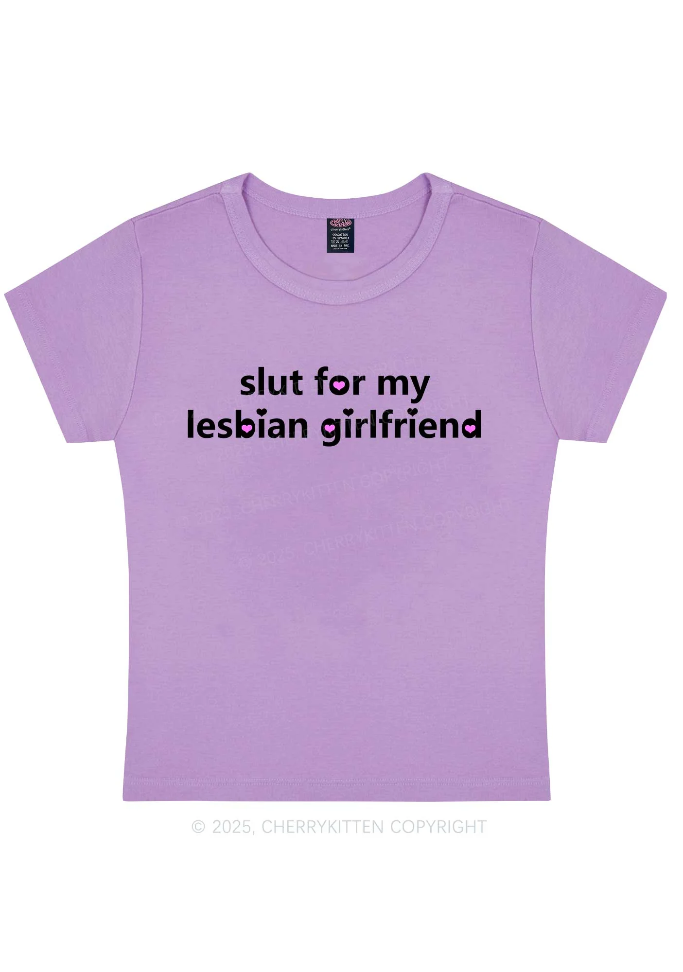 Slxt For My Lesbian Girlfriend Pride Y2K Baby Tee Cherrykitten - Image 8