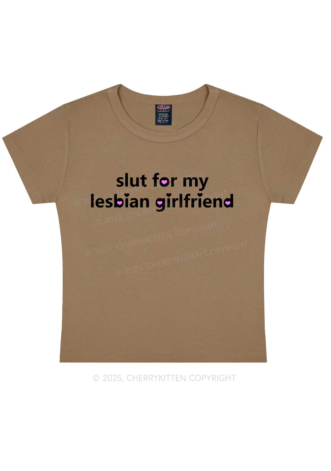 Slxt For My Lesbian Girlfriend Pride Y2K Baby Tee Cherrykitten - Image 9