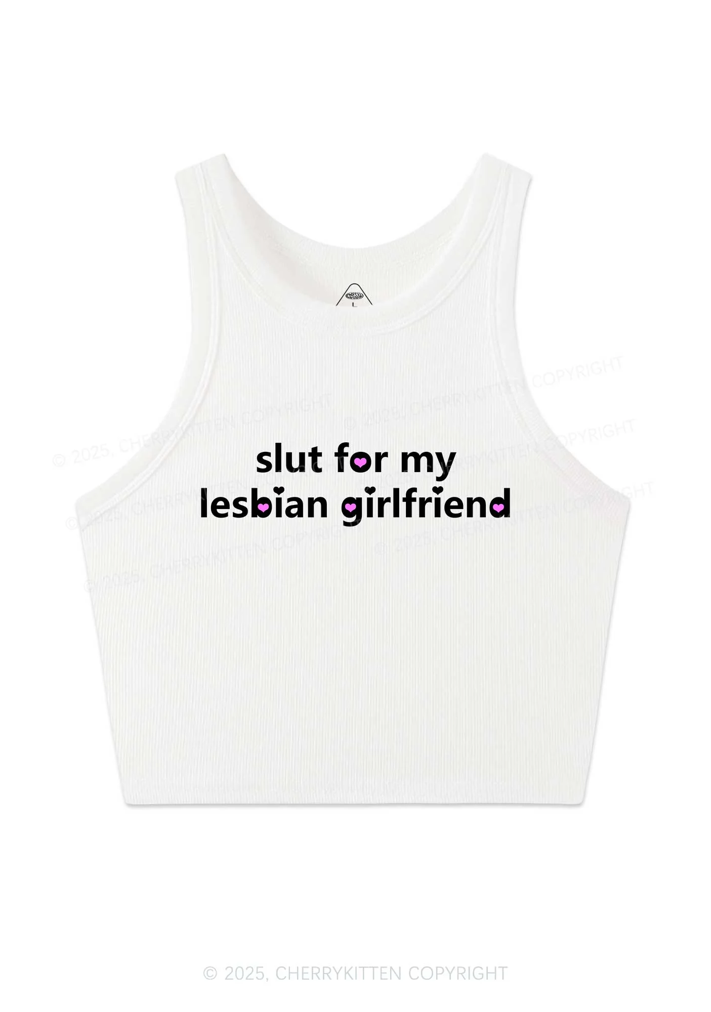 Slxt For My Lesbian Girlfriend Pride Y2K Crop Tank Top Cherrykitten - Image 3