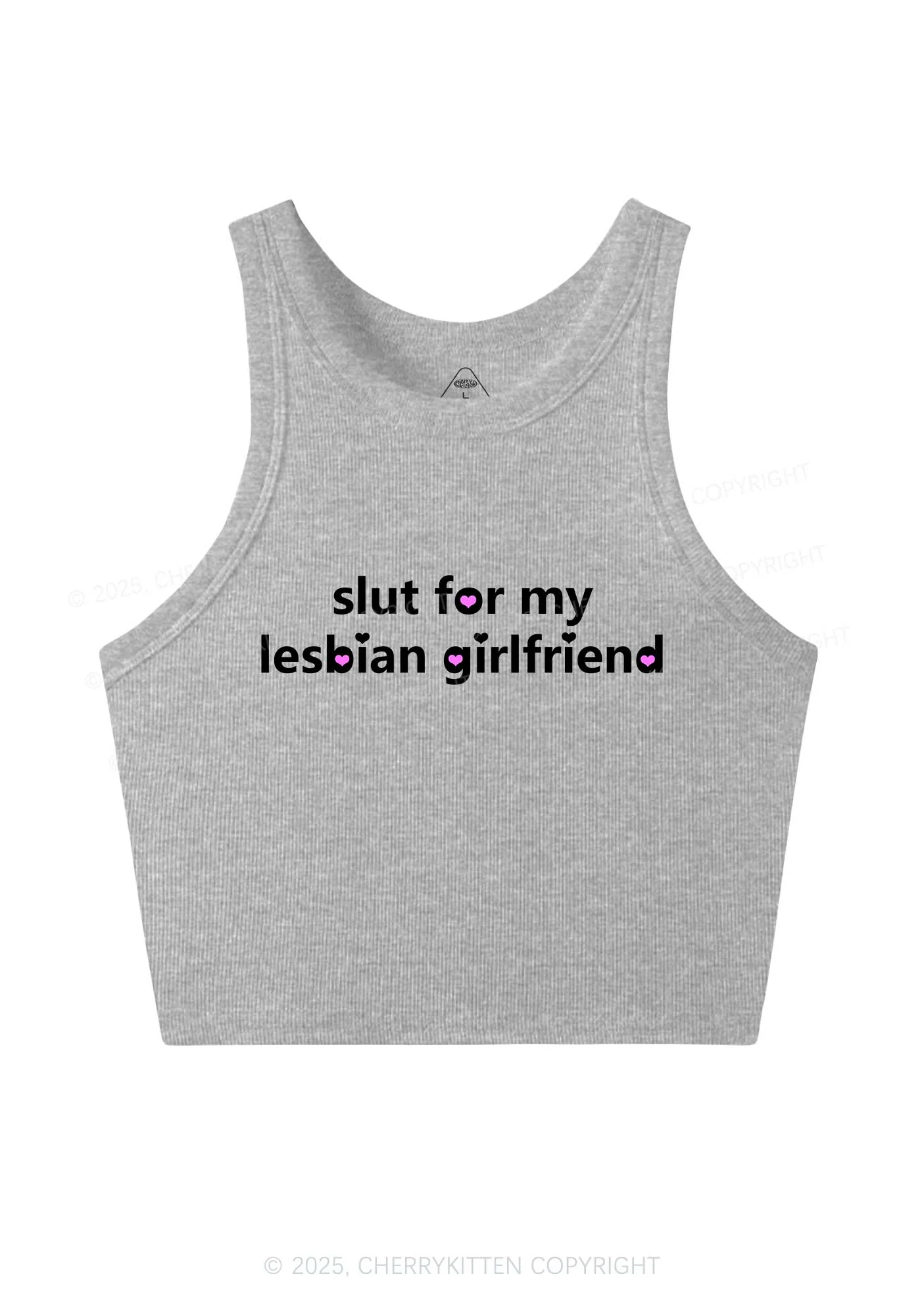 Slxt For My Lesbian Girlfriend Pride Y2K Crop Tank Top Cherrykitten - Image 4