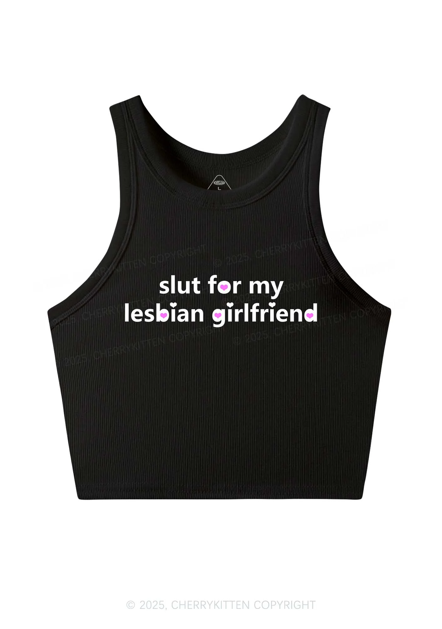 Slxt For My Lesbian Girlfriend Pride Y2K Crop Tank Top Cherrykitten - Image 5