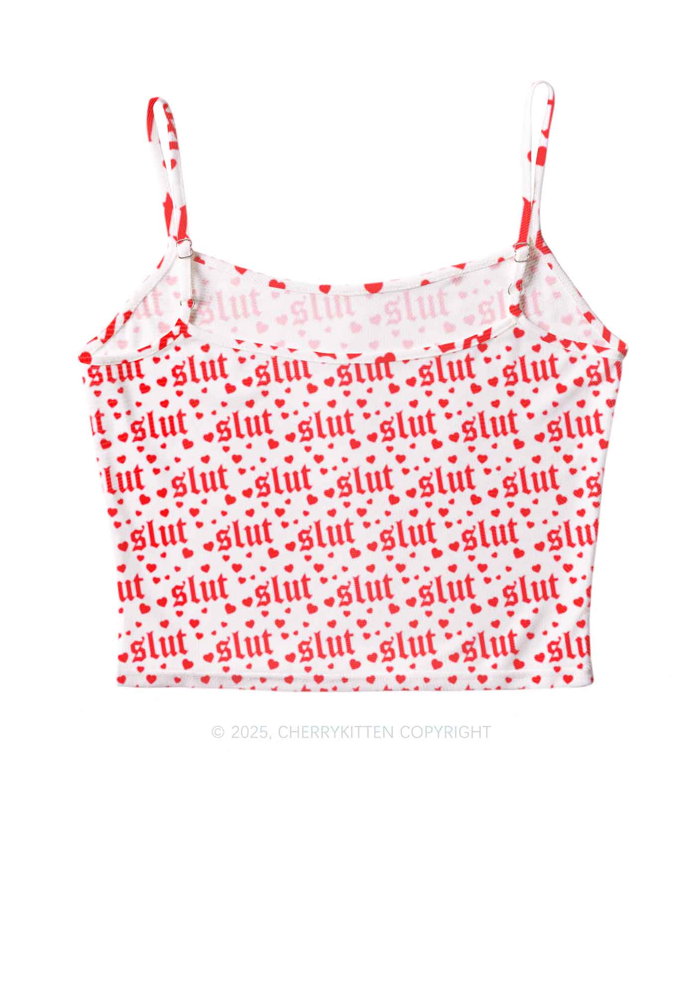 Slxt Red Heart Y2K Mesh Cami Tank Cherrykitten - Image 2
