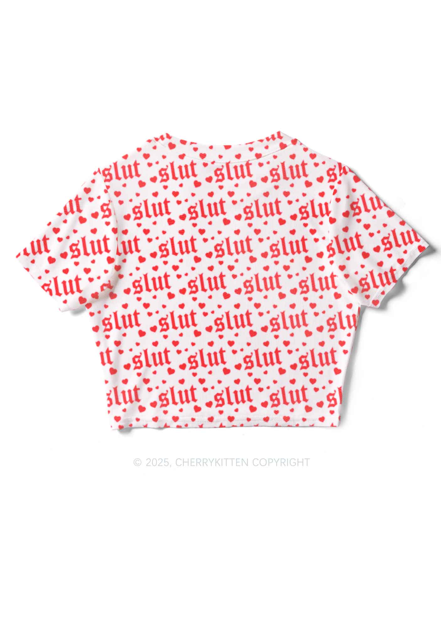 Slxt Red Heart Y2K Mesh Crop Top Cherrykitten - Image 2