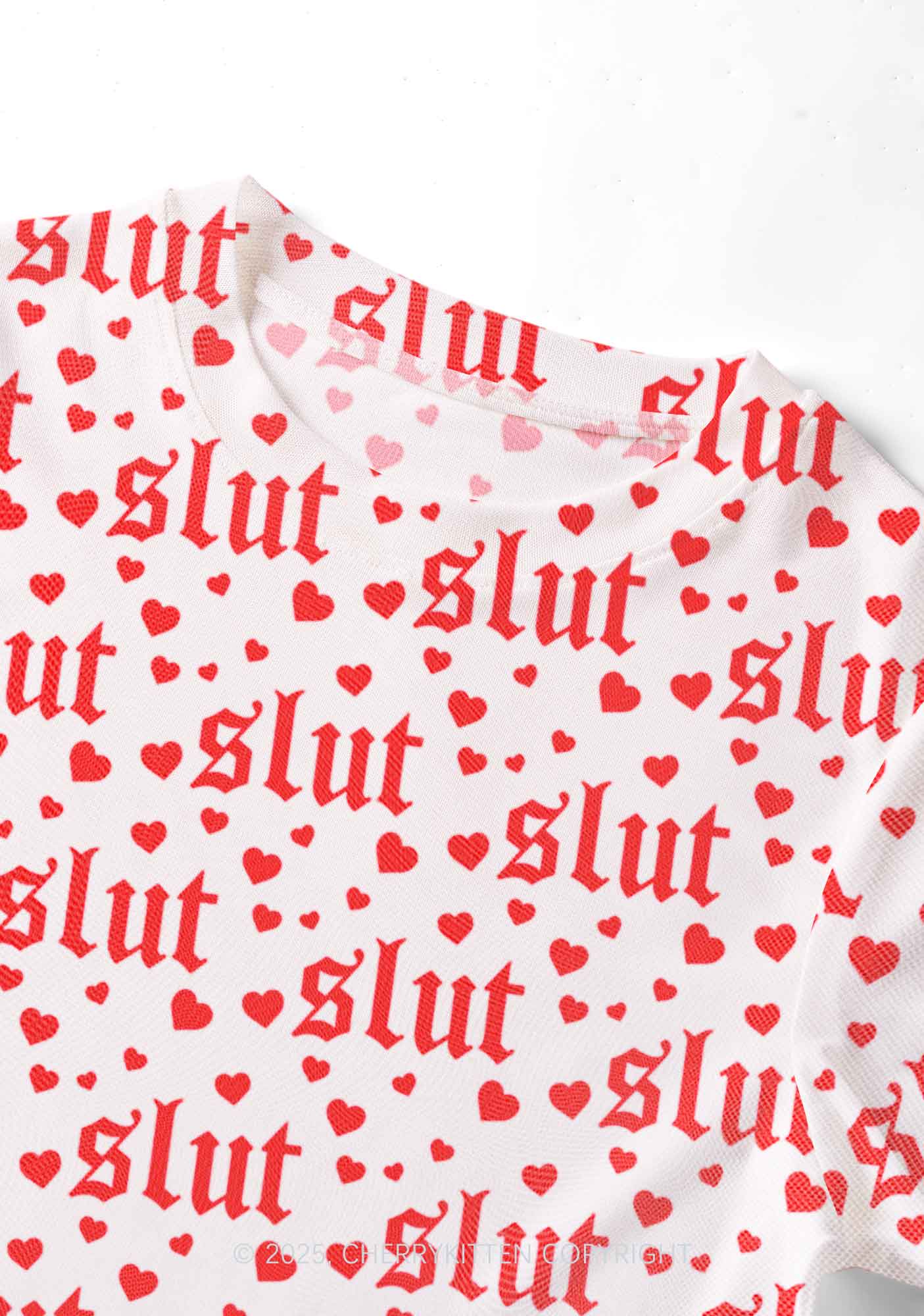 Slxt Red Heart Y2K Mesh Crop Top Cherrykitten - Image 3