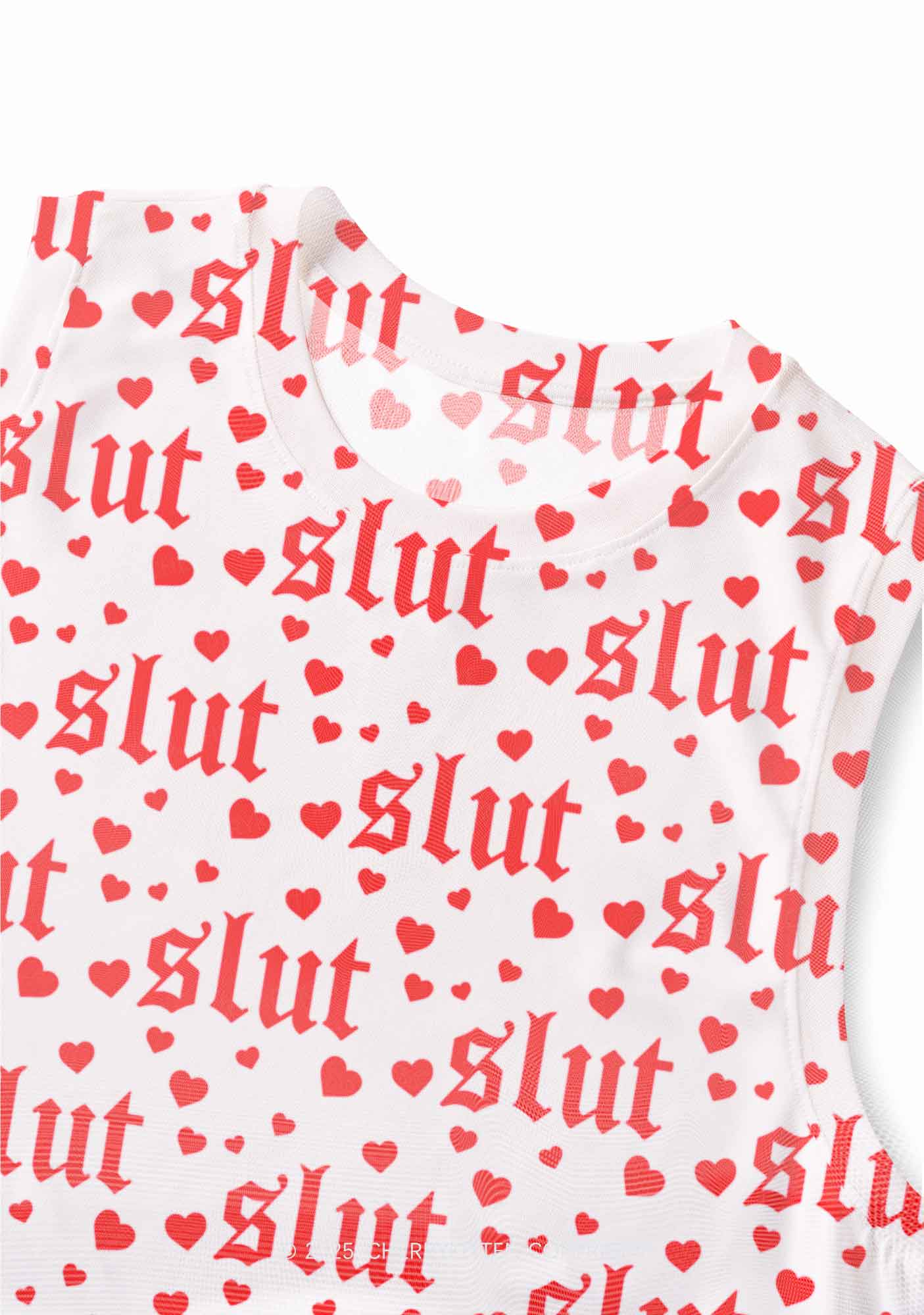 Slxt Red Heart Y2K Mesh Muscle Tank Cherrykitten - Image 2