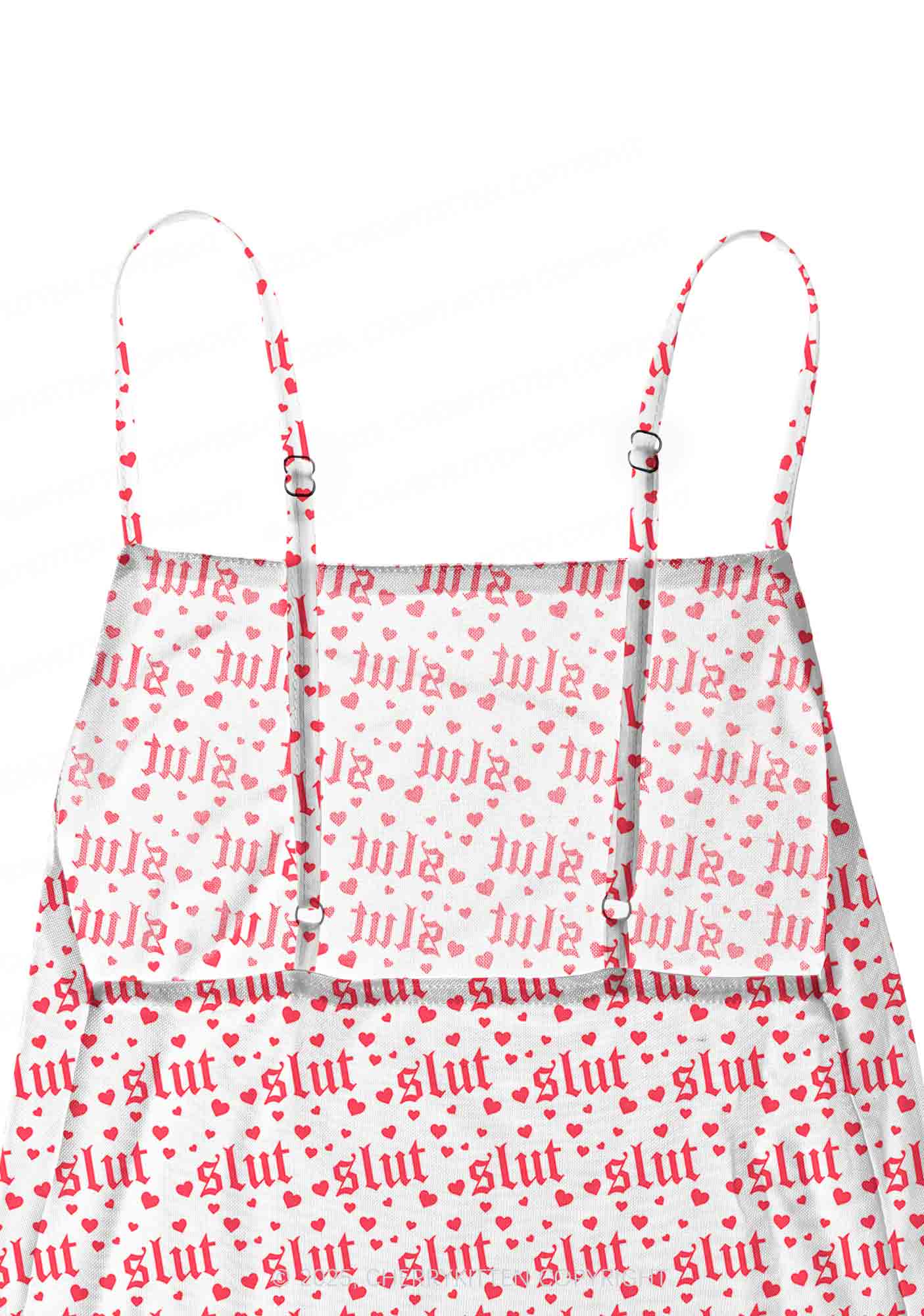 Slxt Red Heart Y2K Mesh Slip Dress With Scarf Set Cherrykitten - Image 7