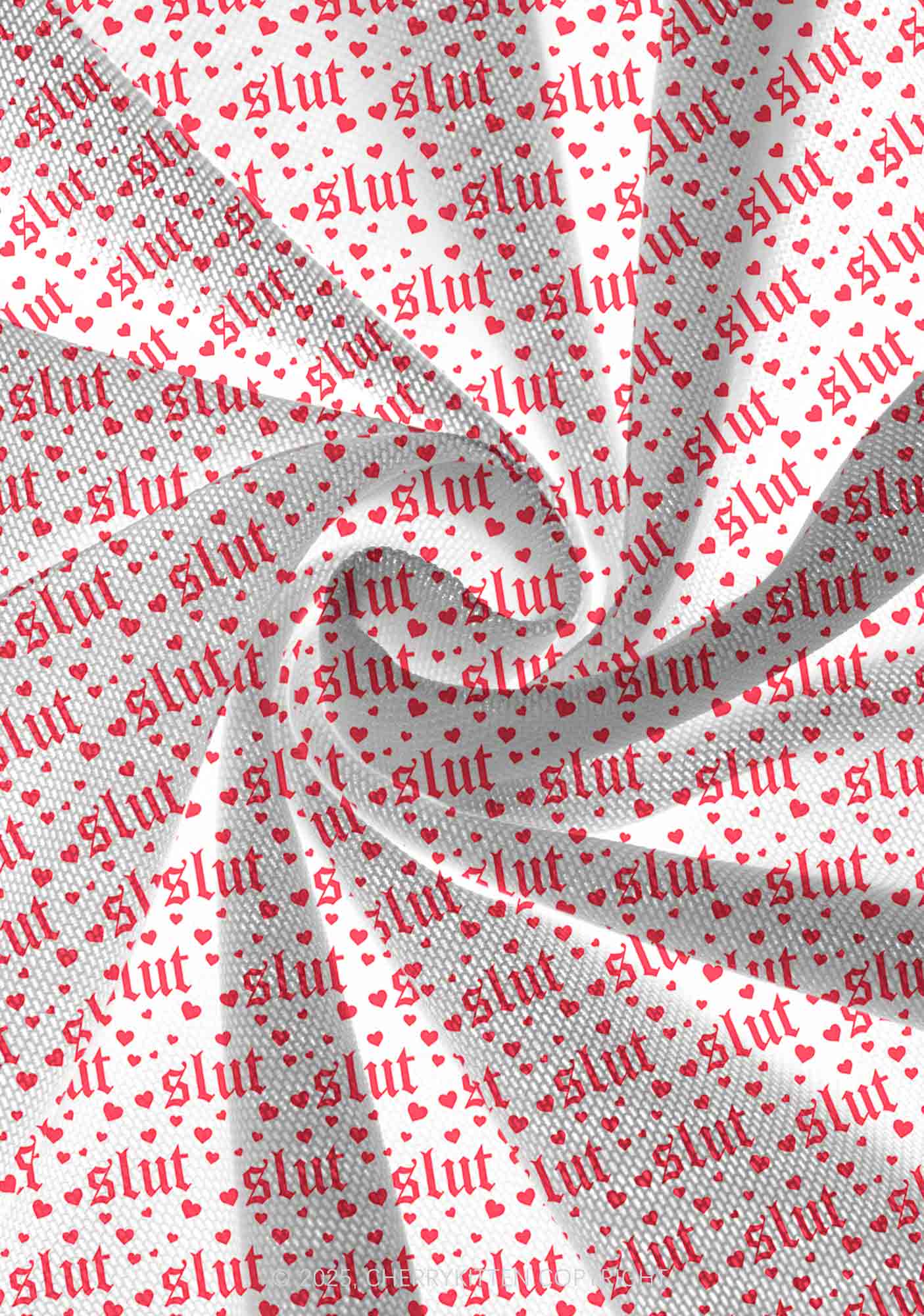 Slxt Red Heart Y2K Print Mini Layered Skirt Cherrykitten - Image 4