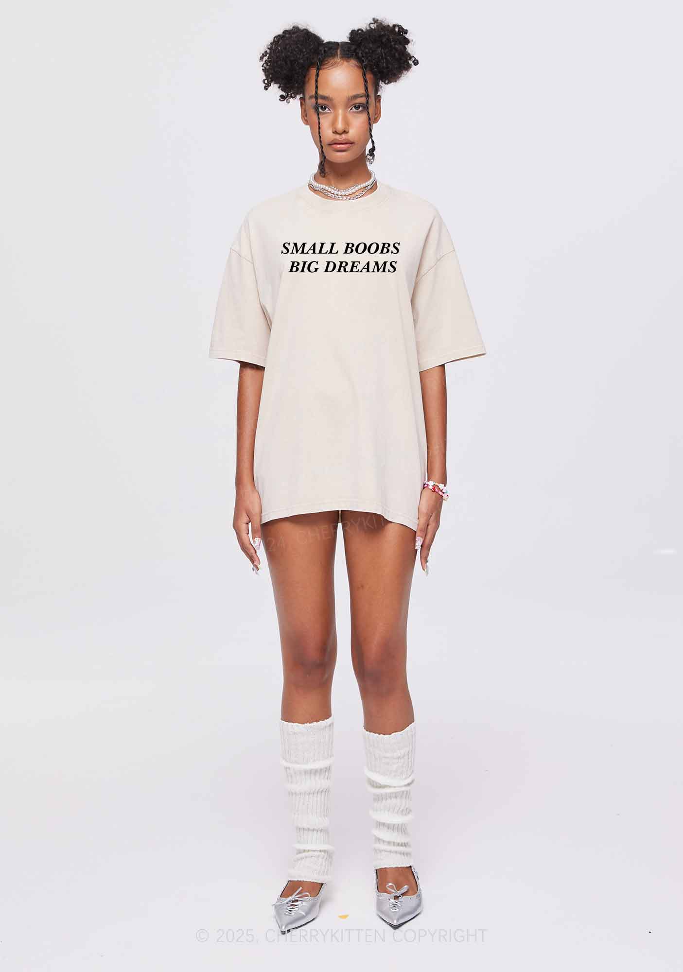 Small But Big Dreams Y2K Shirts Washed Tee Cherrykitten - Image 2
