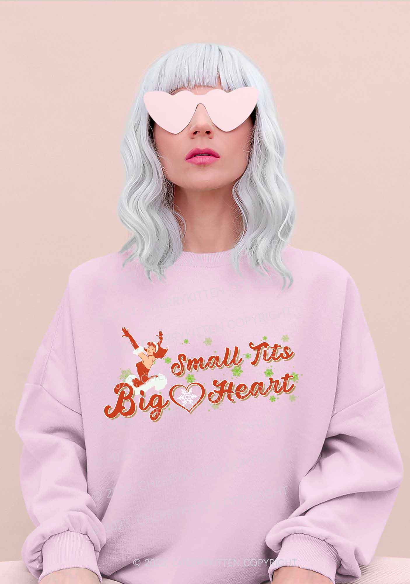 Small But Big Heart Christmas Y2K Sweatshirt Cherrykitten - Image 2