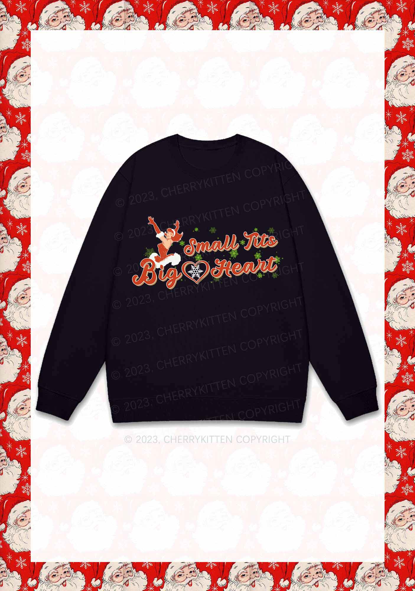 Small But Big Heart Christmas Y2K Sweatshirt Cherrykitten - Image 3