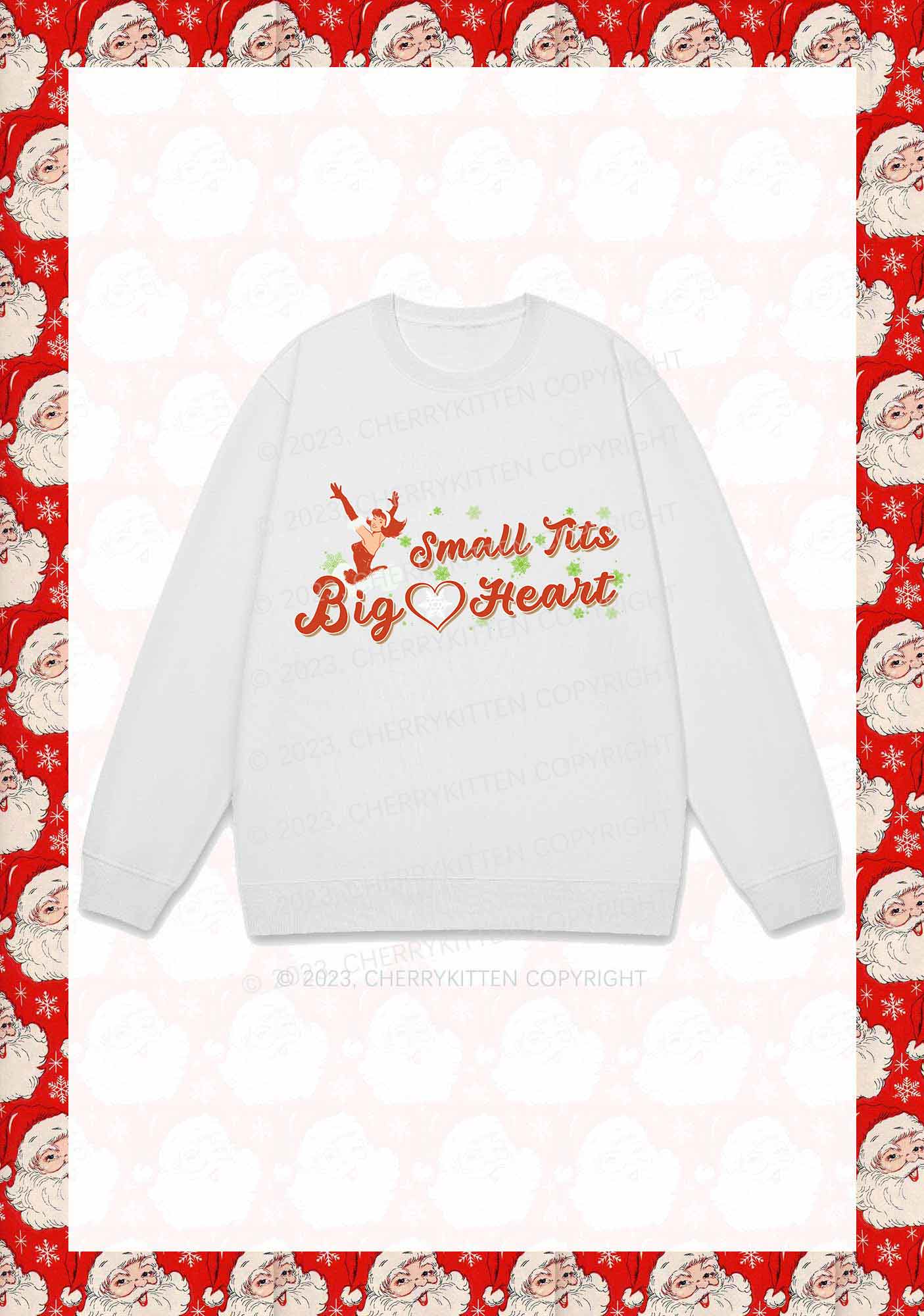 Small But Big Heart Christmas Y2K Sweatshirt Cherrykitten - Image 4