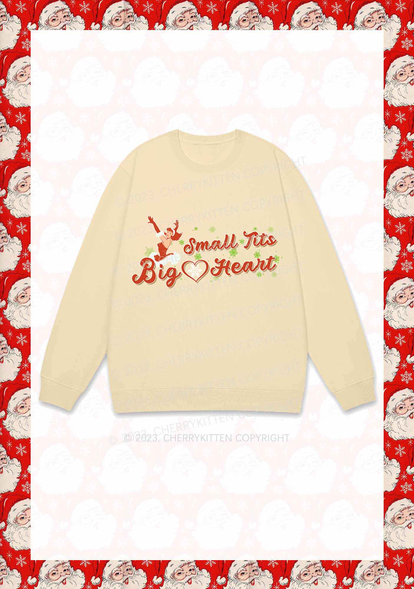 Small But Big Heart Christmas Y2K Sweatshirt Cherrykitten - Image 5