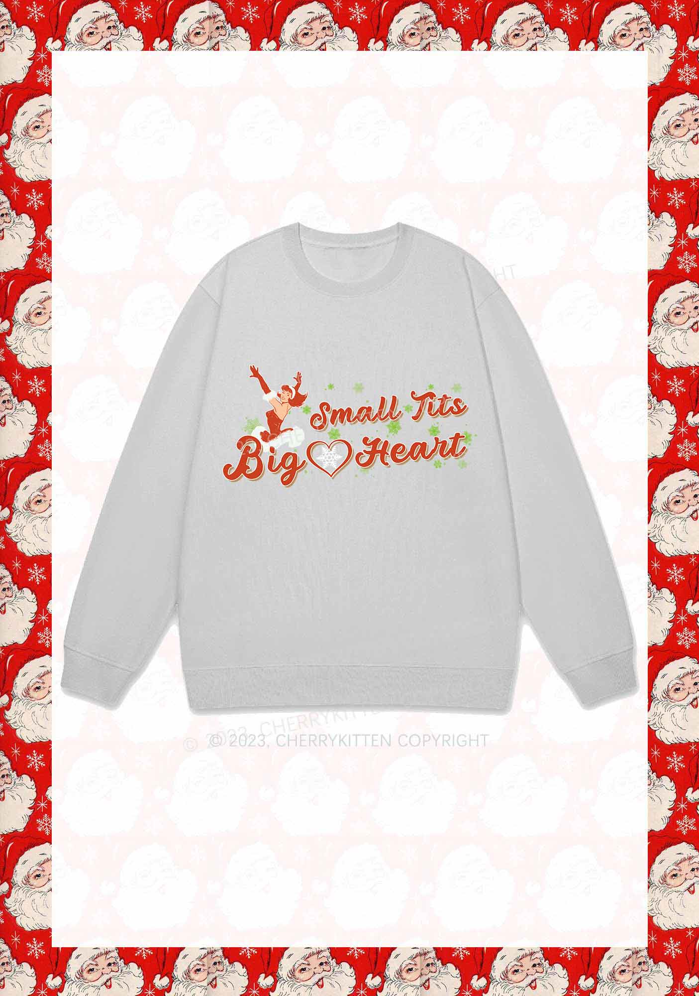 Small But Big Heart Christmas Y2K Sweatshirt Cherrykitten - Image 6