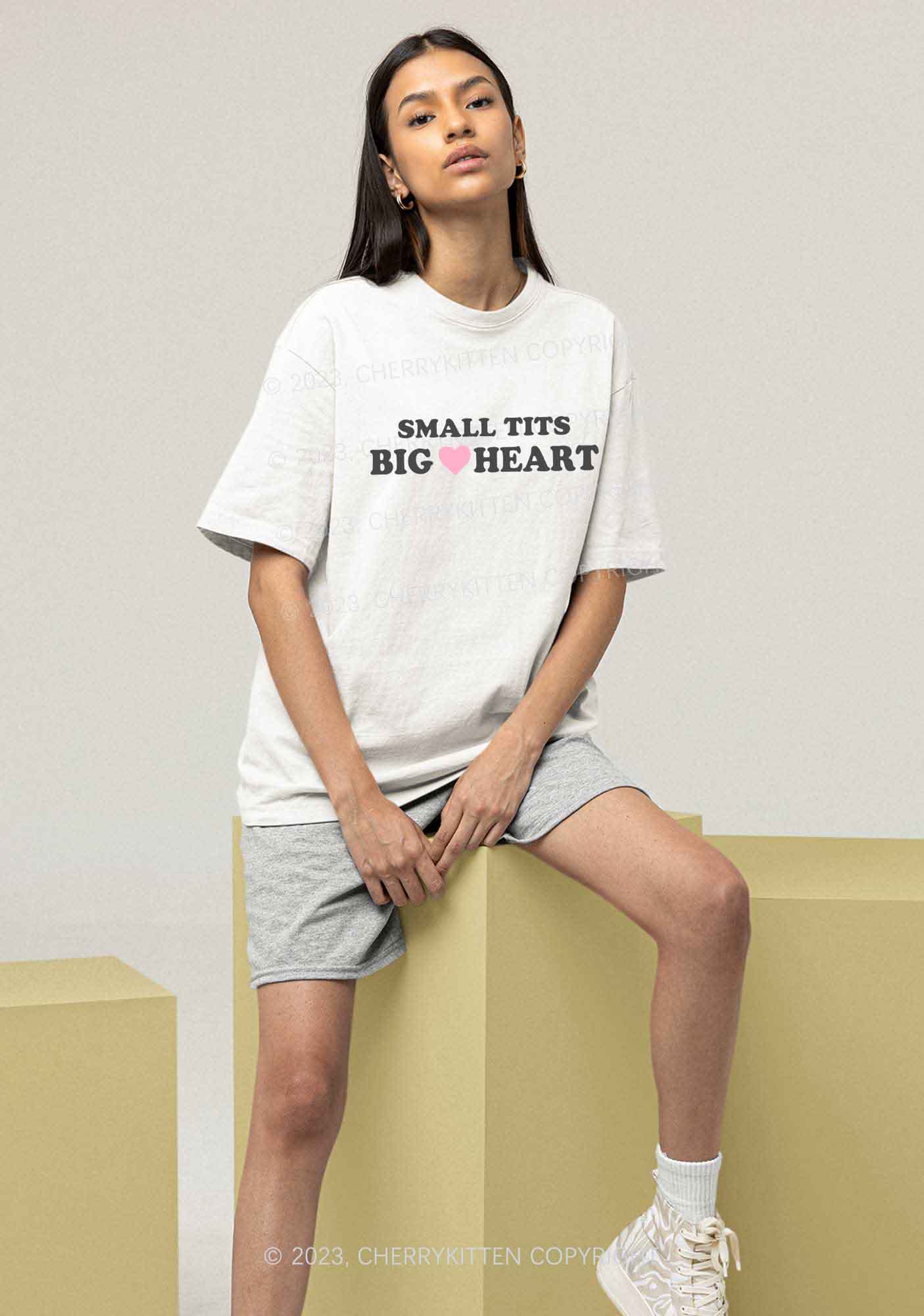 Small But Big Heart Y2K Chunky Shirt Cherrykitten - Image 2