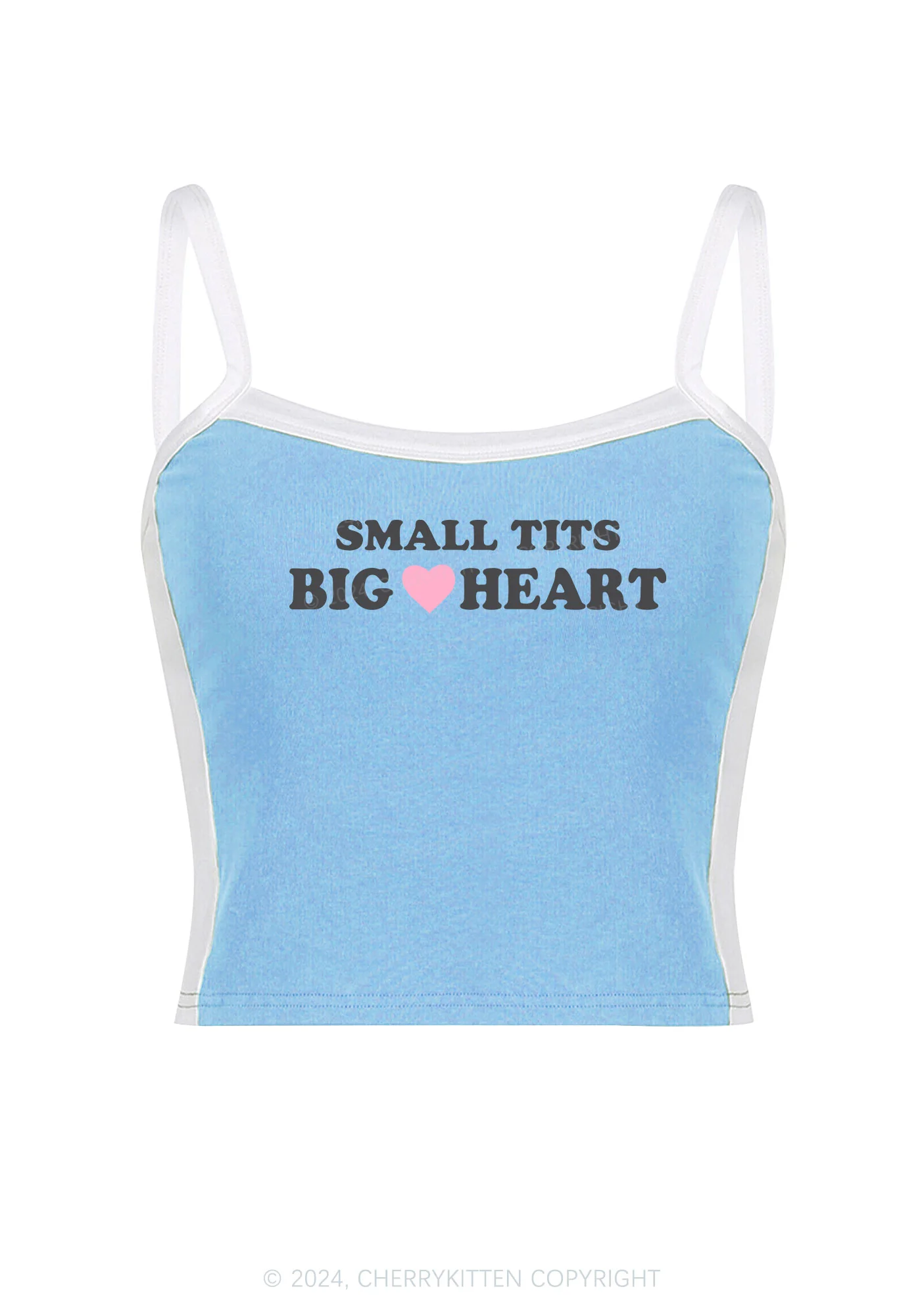 Small But Big Heart Y2K Color Block Crop Cami Top Cherrykitten - Image 2