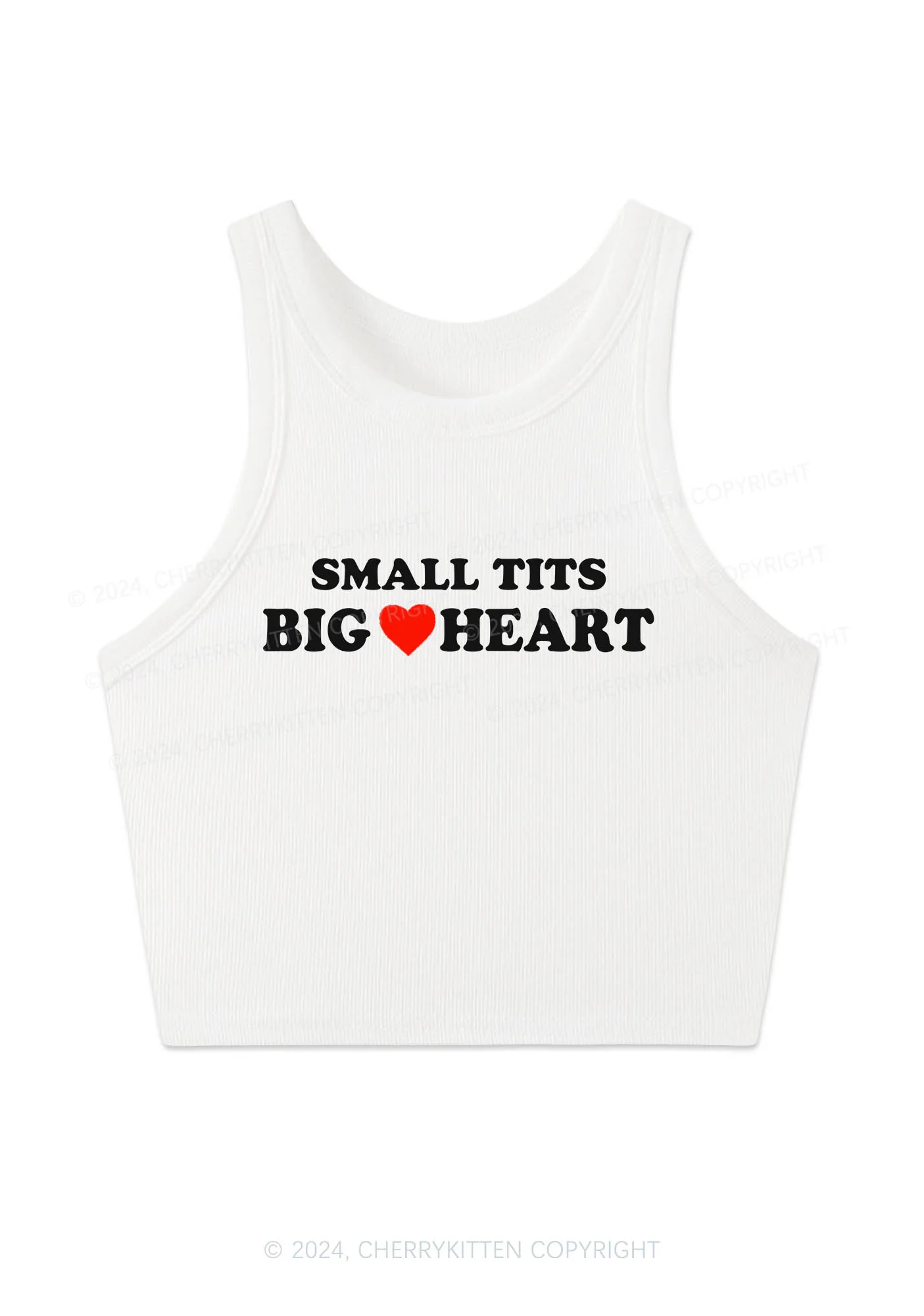 Small But Big Heart Y2K Crop Tank Top Cherrykitten - Image 2